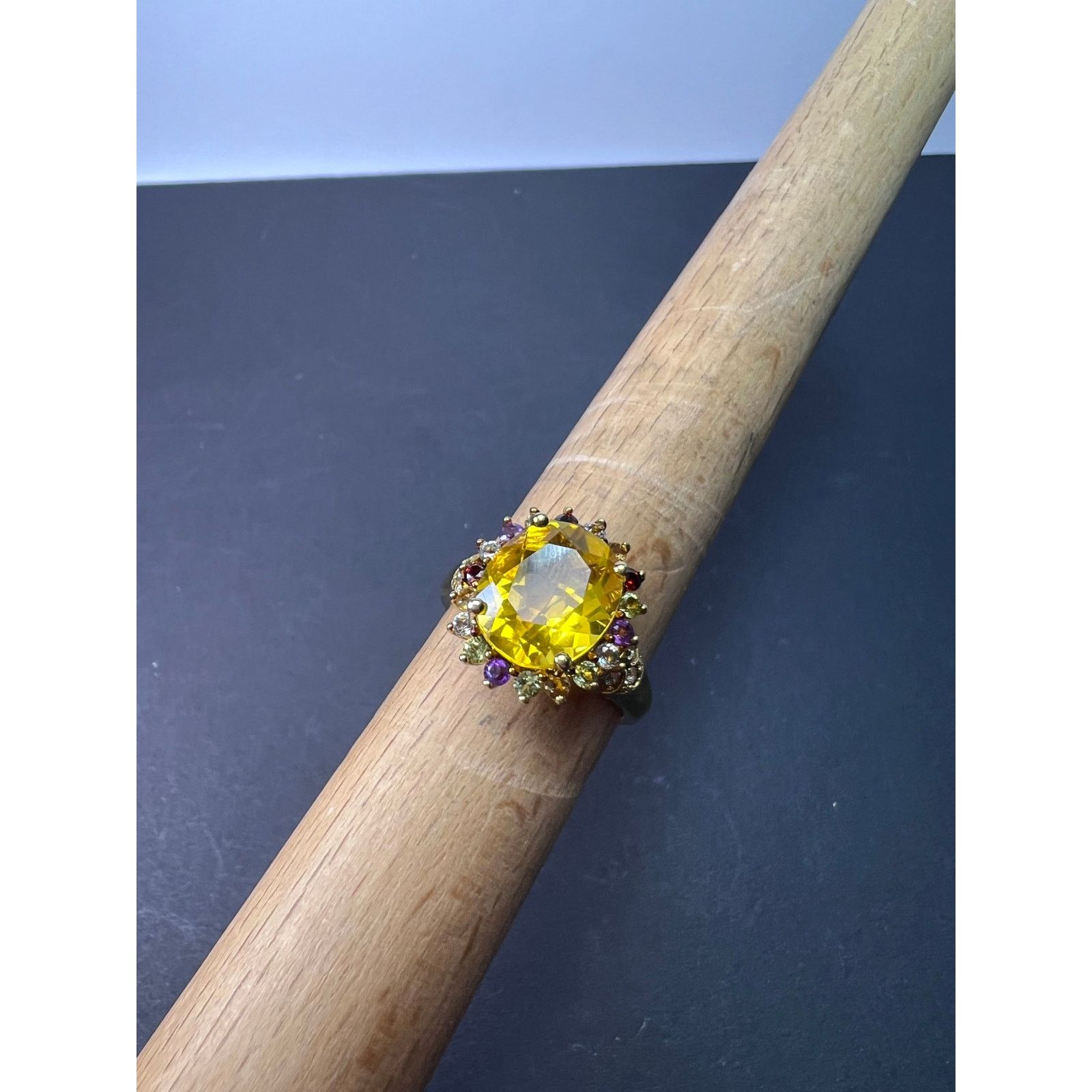Other Yellow topaz multi stone gold over 925 ring size 8 Size ONE SIZE - 5 Thumbnail