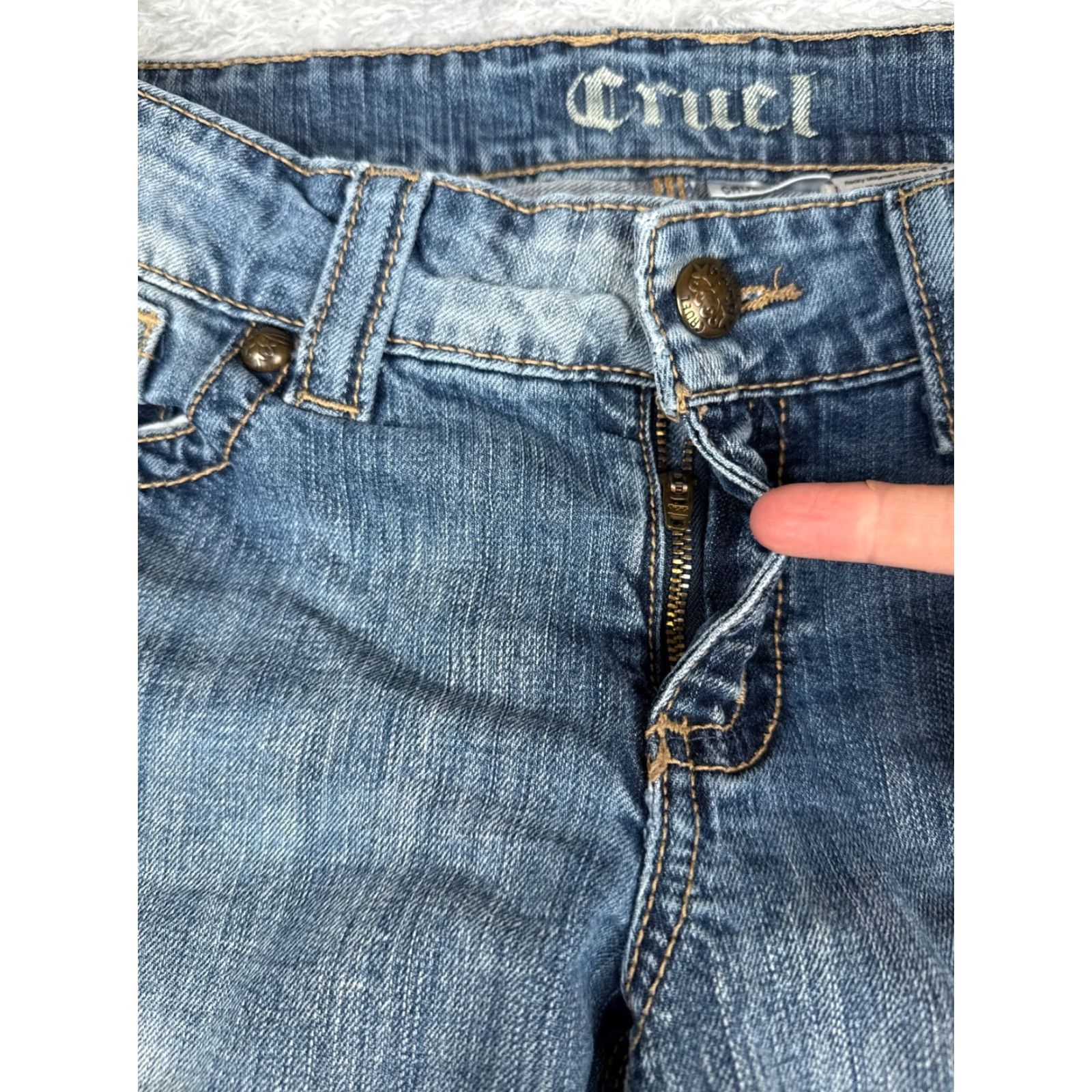 Vintage Cruel Girl Jeans Womens 11 L Blue Denim Bootcut Embroidered 33x32 Size 32" / US 10 / IT 46 - 5 Thumbnail