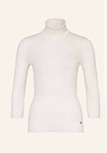 o1loc1c0924 MAK1086 Turtleneck Knitted Top in White
