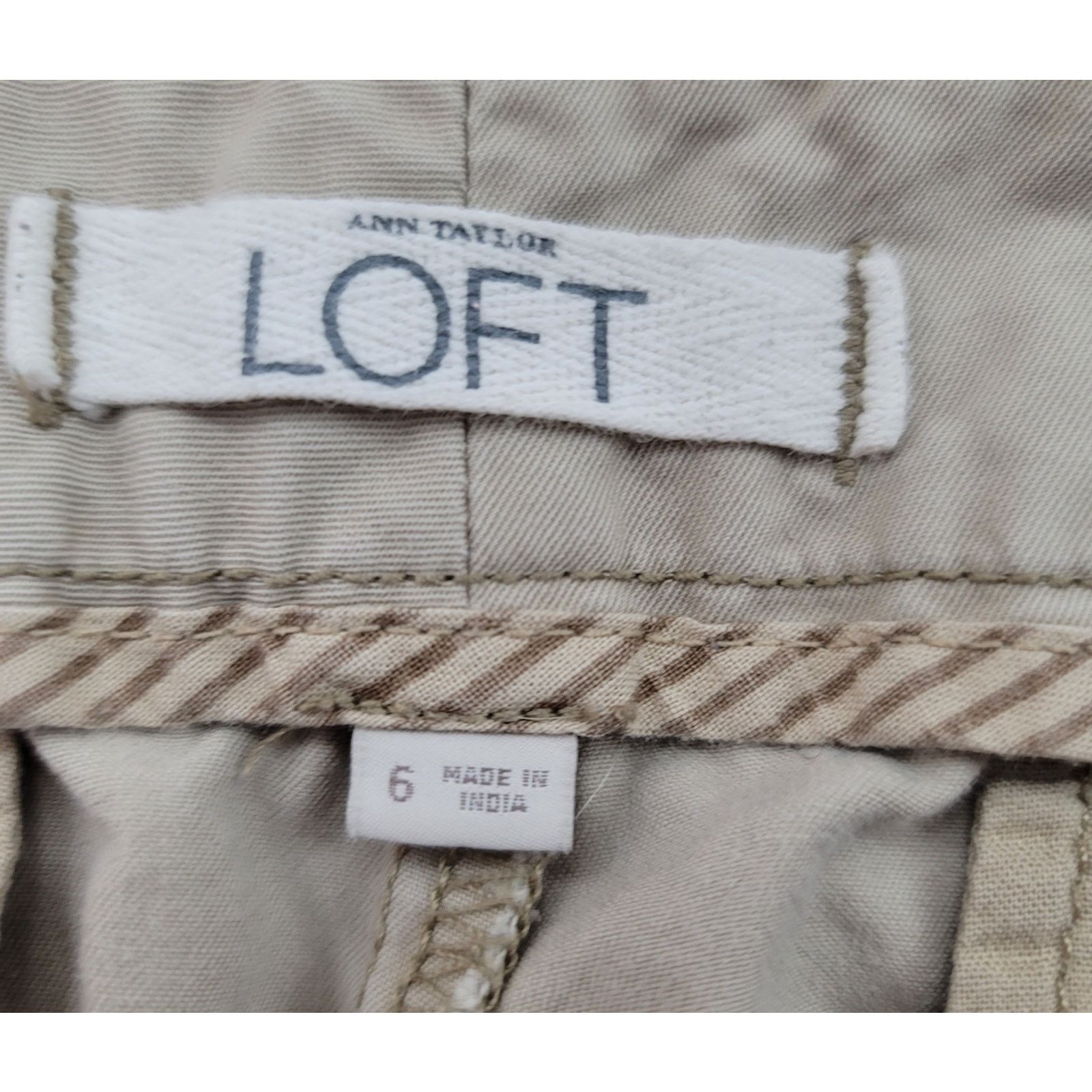 Other Ann Taylor Loft Beige Mid Rise Chino Shorts 6 Lightweight Size 28" / US 6 / IT 42 - 4 Thumbnail