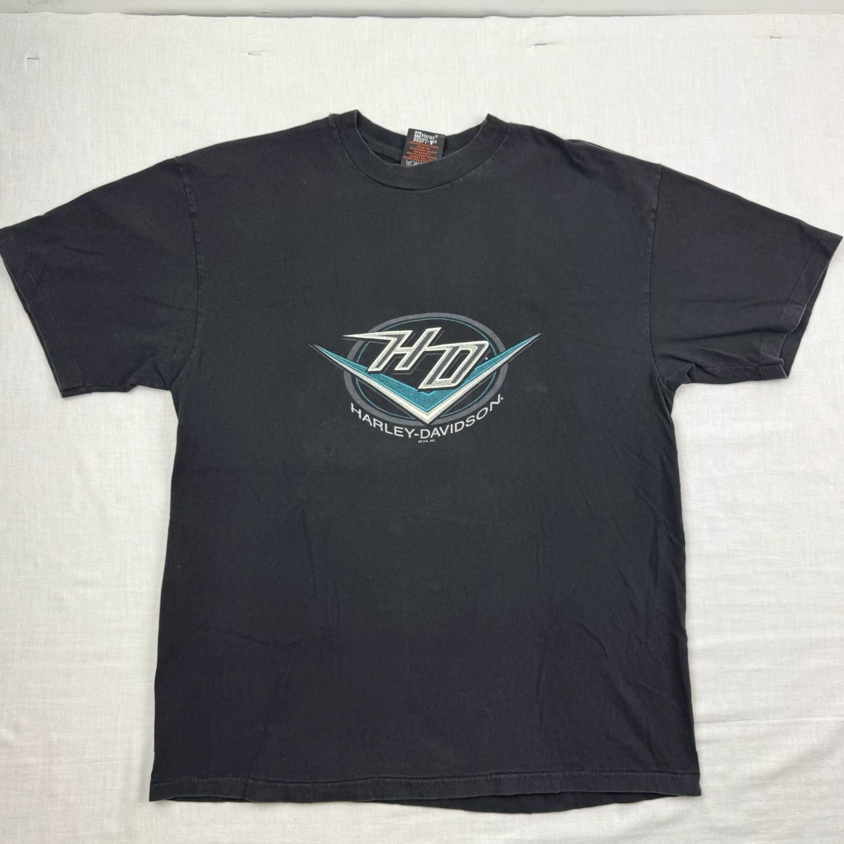 Harley Davidson VINTAGE Harley-Davidson T Shirt Adult Large Glendale Arizona Desert 90s USA Bike Men Black Crew Neck Short Sleeve Graphic Print Size US L / EU 52-54 / 3 - 3 Thumbnail