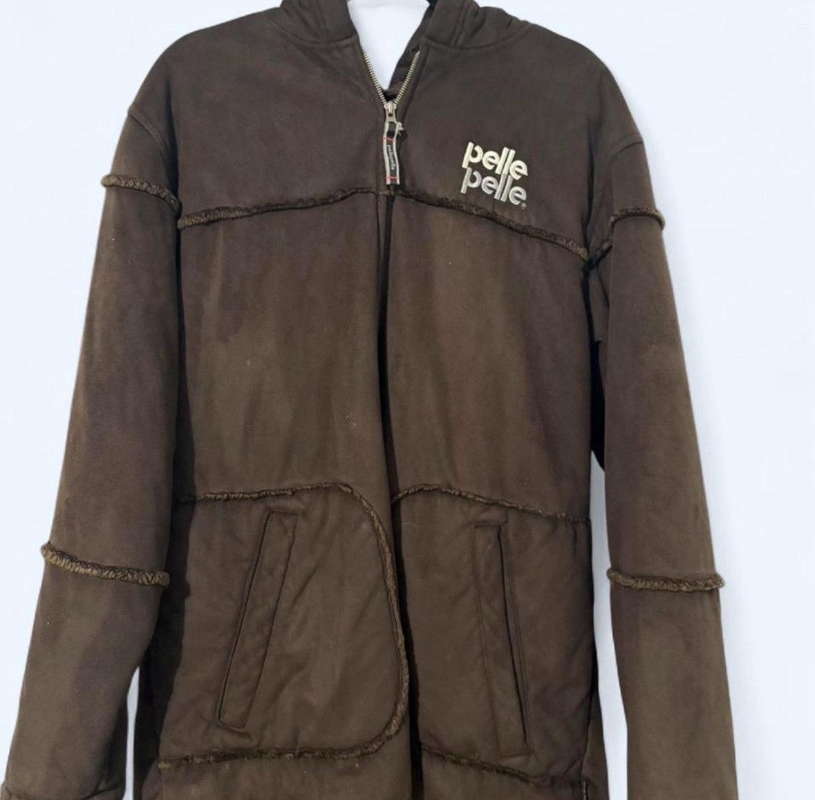 Pelle Pelle Vintage Pelle Pelle Brown Suede Hooded Zip Jacket Size US M / EU 48-50 / 2 - 1 Thumbnail