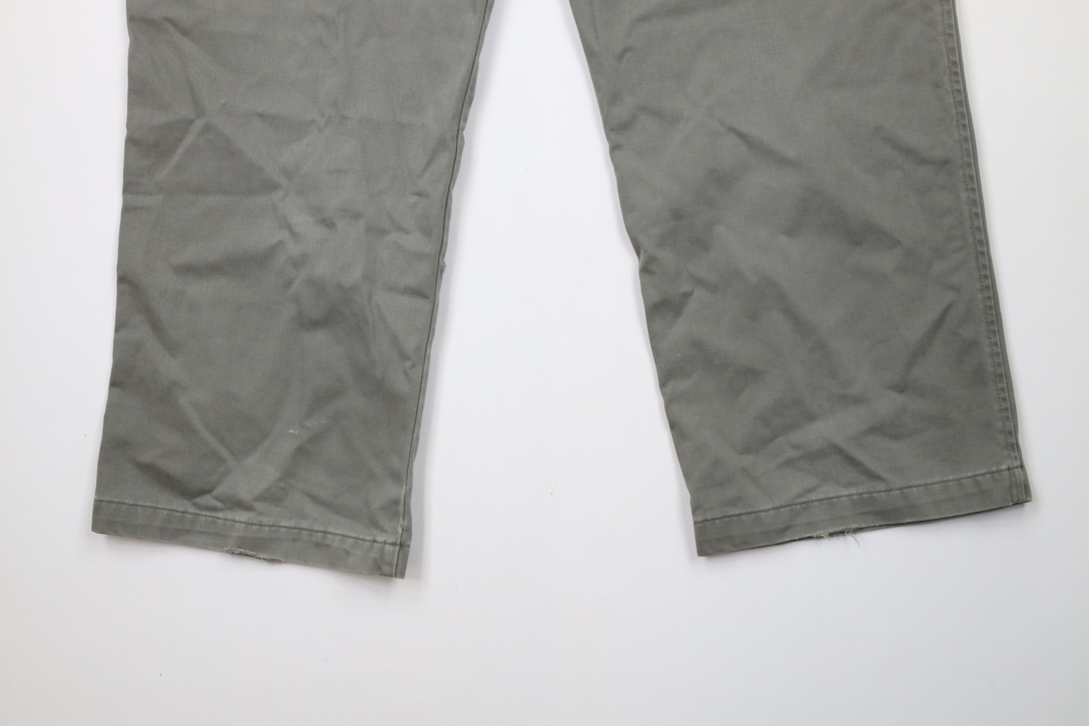 Eddie Bauer × Vintage Vintage 90s Eddie Bauer Pleated Wide Leg Chino Pants Green Size US 40 / EU 56 - 16 Thumbnail