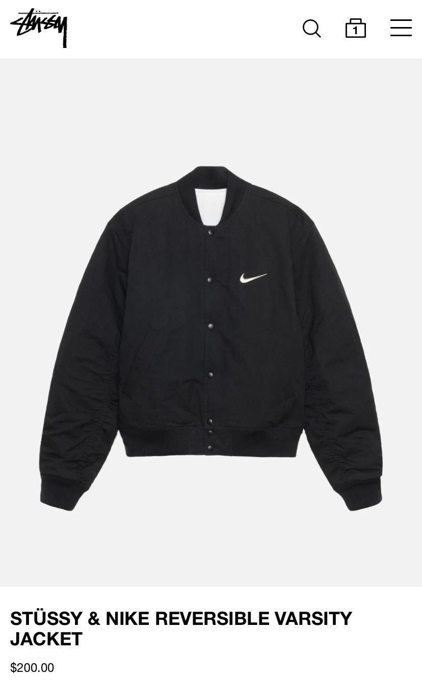 Nike Stussy x Nike reversible varsity jacket | Grailed