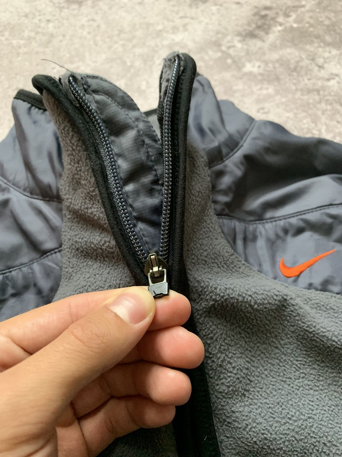 Nike Vintage Nike Fleece Nylon Sleeve Zip Orange Swoosh Size US XL / EU 56 / 4 - 8 Thumbnail