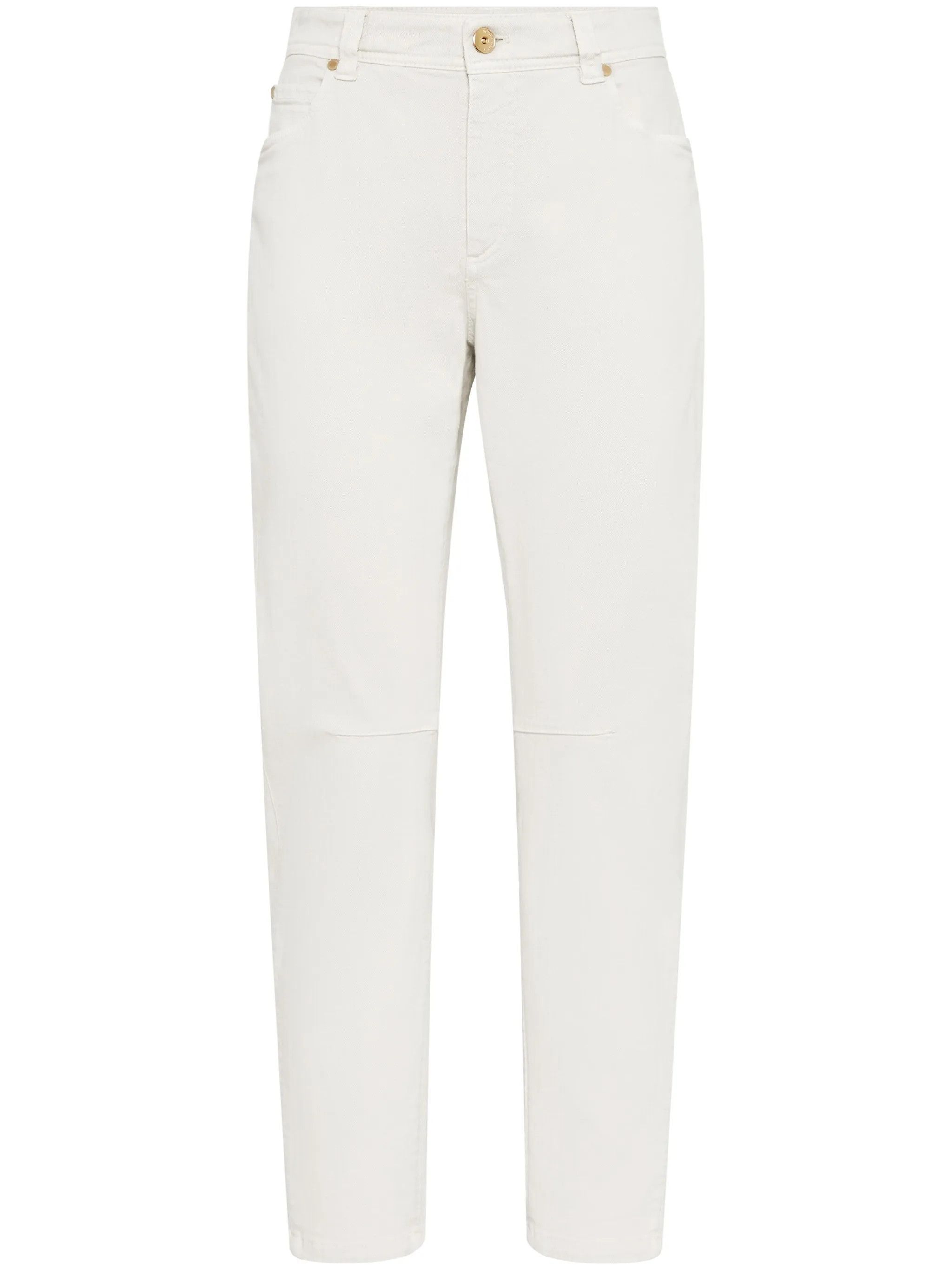 Brunello Cucinelli o1w1db10825 Woman Dyed Denim Pants in Open White Size 27" / US 4 / IT 40 - 2 Thumbnail