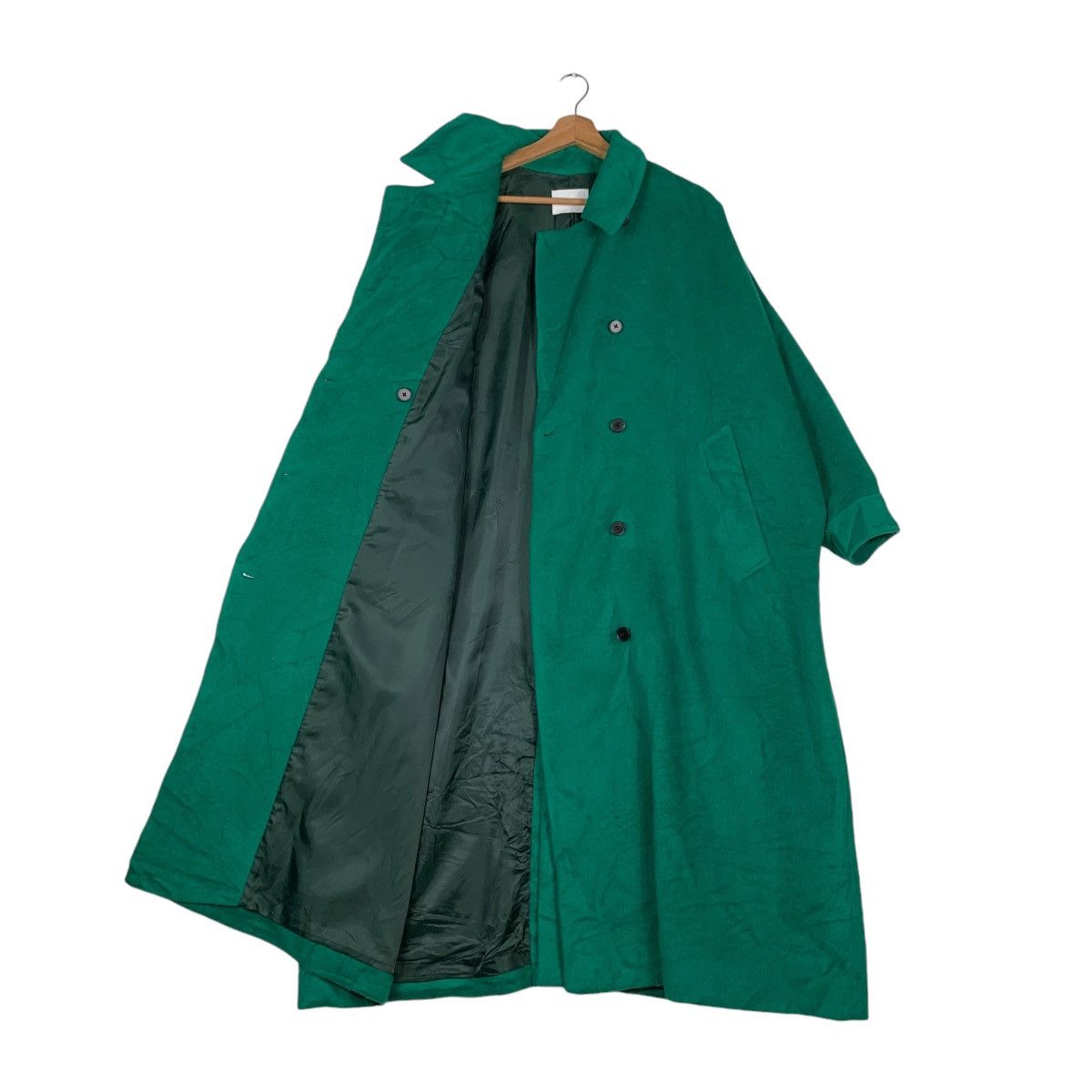 HARE HARE Asymmetrical Oversized Green Long Coat #1378-C62 Size ONE SIZE - 9 Thumbnail