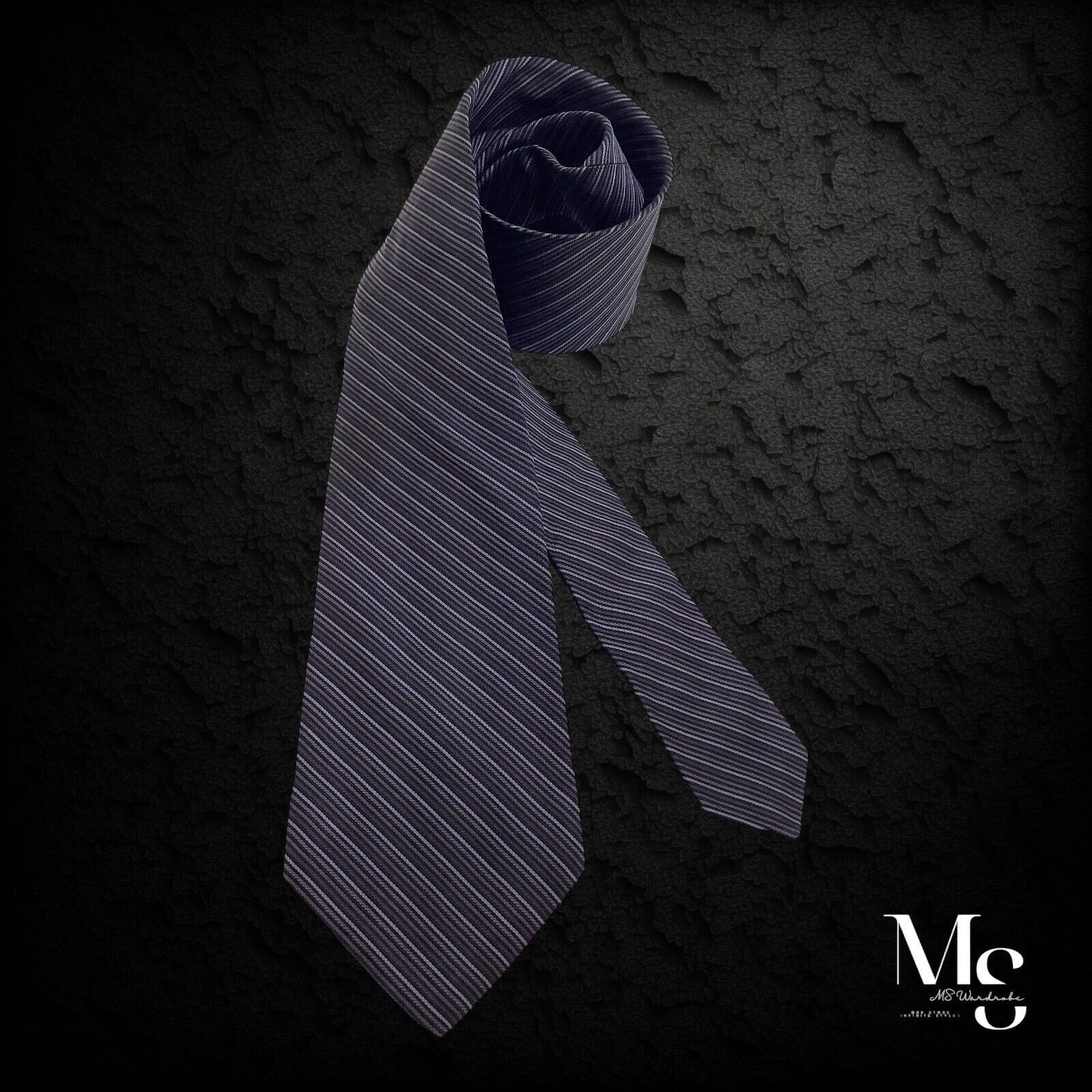 Other BROLETTO Gray Striped Luxury Silk Tie Hand Made in USA Size ONE SIZE - 1 Thumbnail