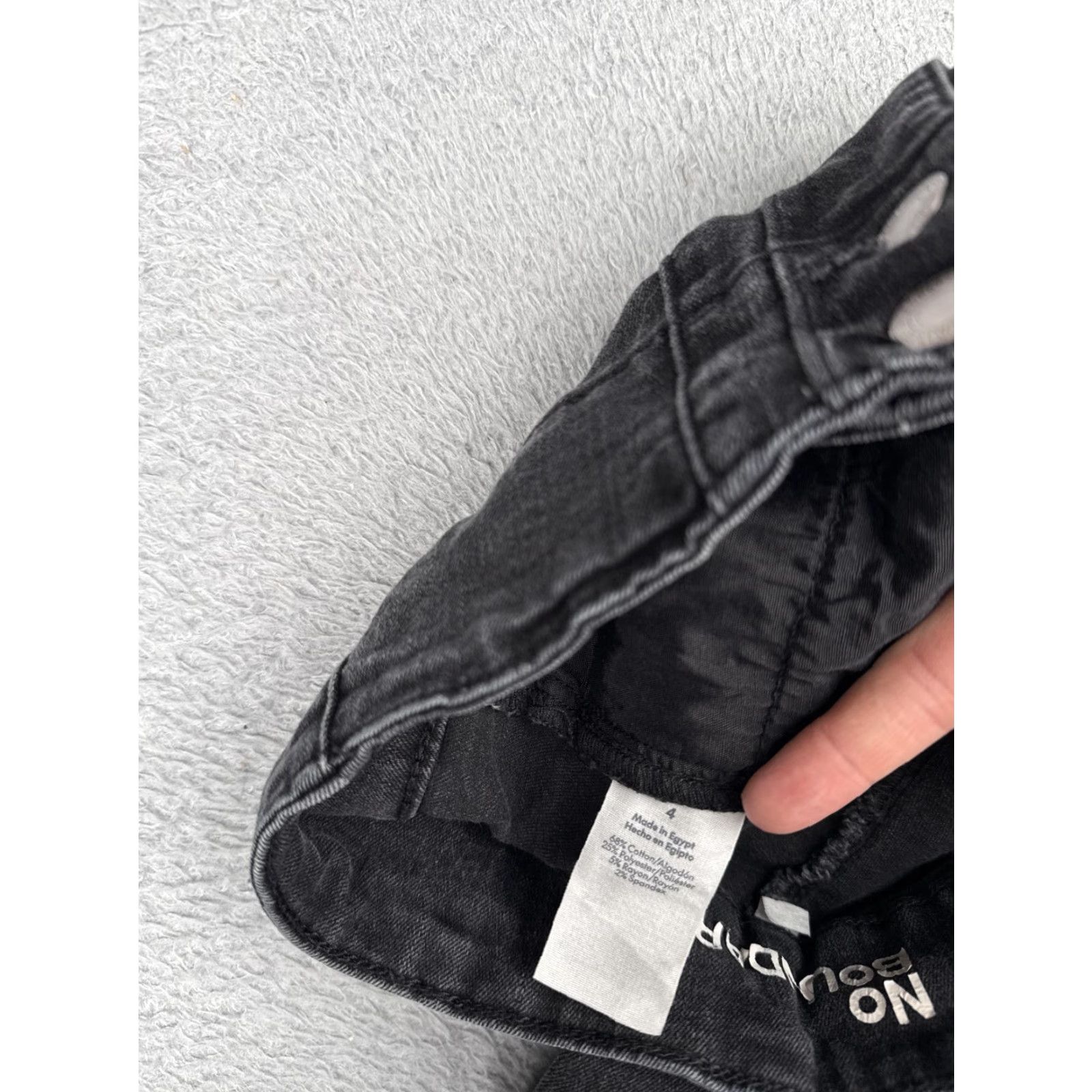 Vintage No Boundaries Jeans Womens 4 Black Gray Rise Flare Double Button Stretch Zip Denim Jeans Slim Fit Mid Rise 5-Pocket Womens Size 27" / US 4 / IT 40 - 7 Thumbnail