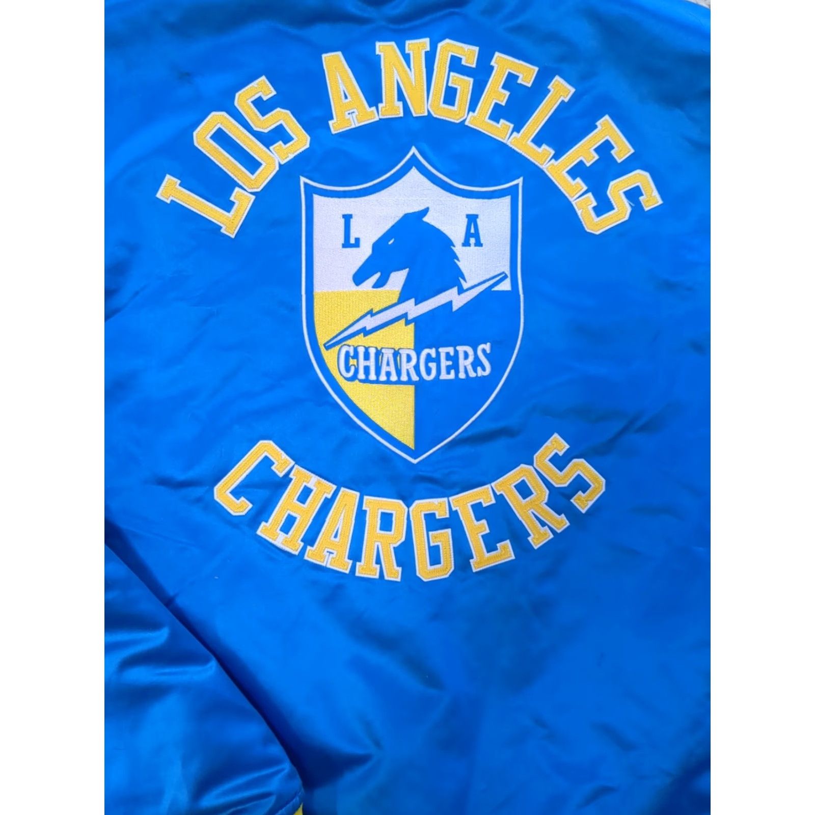 Mitchell & Ness Mitchell & Ness Los Angeles Chargers Throwback Jacket L Varsity Jacket Blue NFL Retro Football Men Chest 46" Logo Pockets Band Collar Button Coat Size US L / EU 52-54 / 3 - 6 Thumbnail