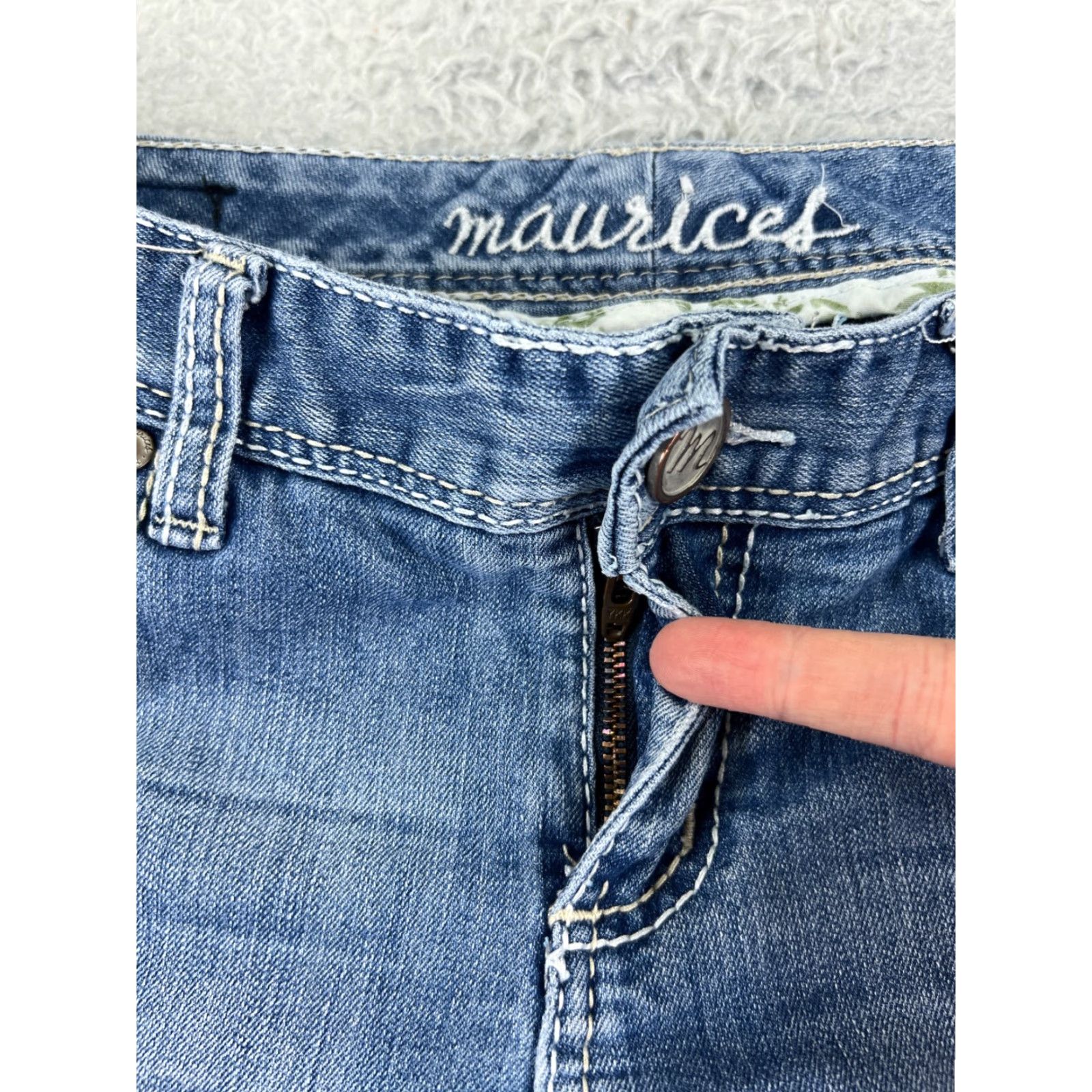 Vintage Maurices Jeans Womens 5 Blue Denim Low Rise Bootcut 27x28 Regular Stretch Size 27" / US 4 / IT 40 - 5 Thumbnail