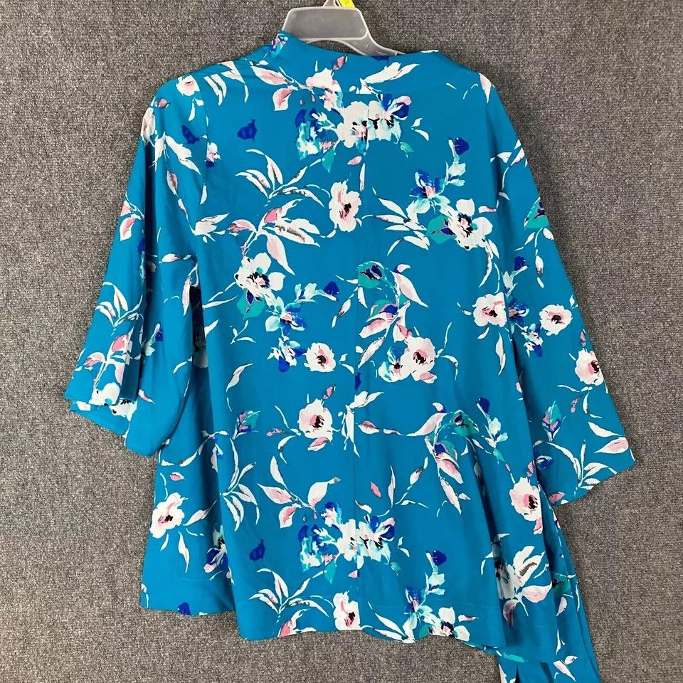 Other Lane Bryant Blouse Women's 18/20 Floral Blue Polyester Plus Size 3XL / US 20-22 - 7 Thumbnail