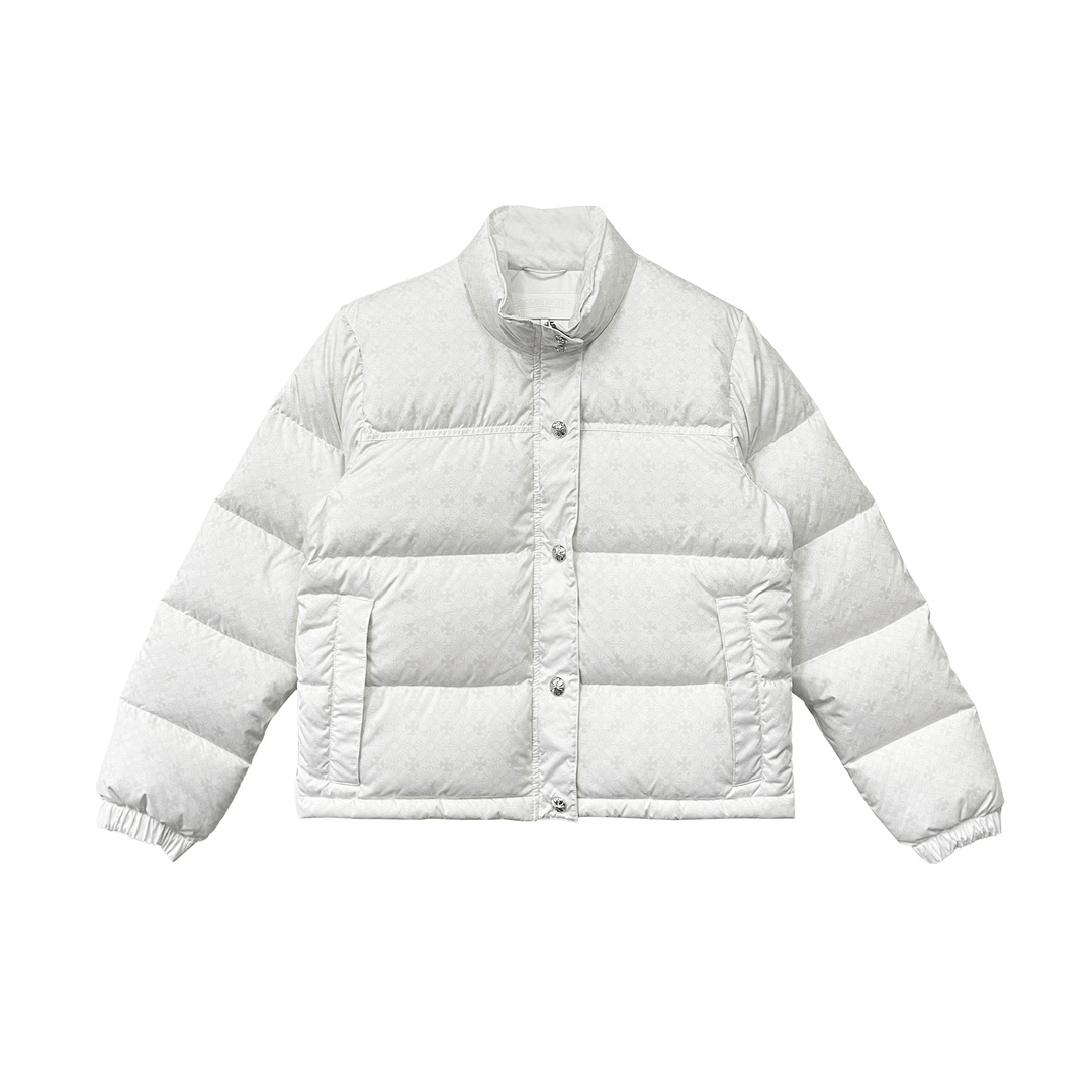 Chrome Hearts Chrome Hearts White Tonal Monogram Cross Puffer Down Jacket Size M / US 6-8 / IT 42-44 - 1 Thumbnail