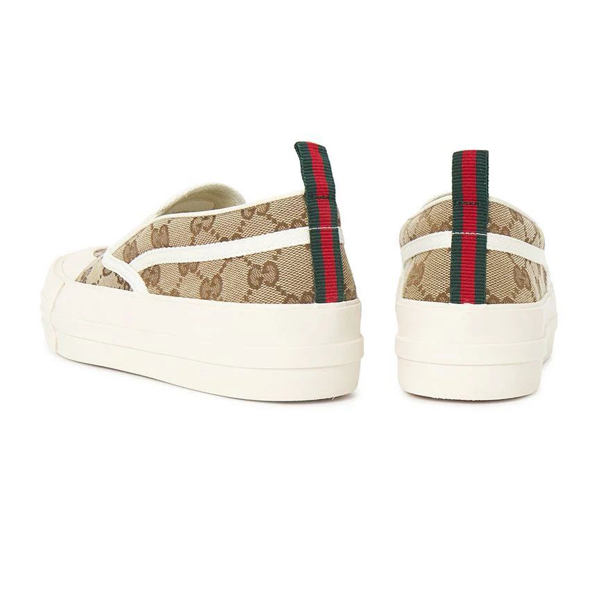 Gucci oc11z0126 Women's Slip-On Sneakers in Beige Size US 6.5 / IT 36.5 - 7 Thumbnail