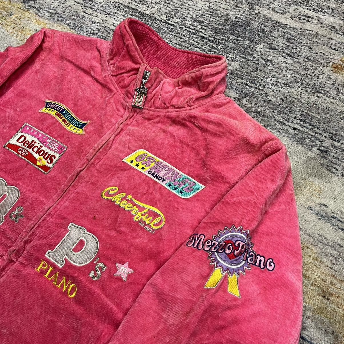 Angel Blue × Hysteric Glamour × Japanese Brand Vintage y2k 90s Mezzo Piano pop patches velvet jacket Size L / US 10 / IT 46 - 4 Thumbnail