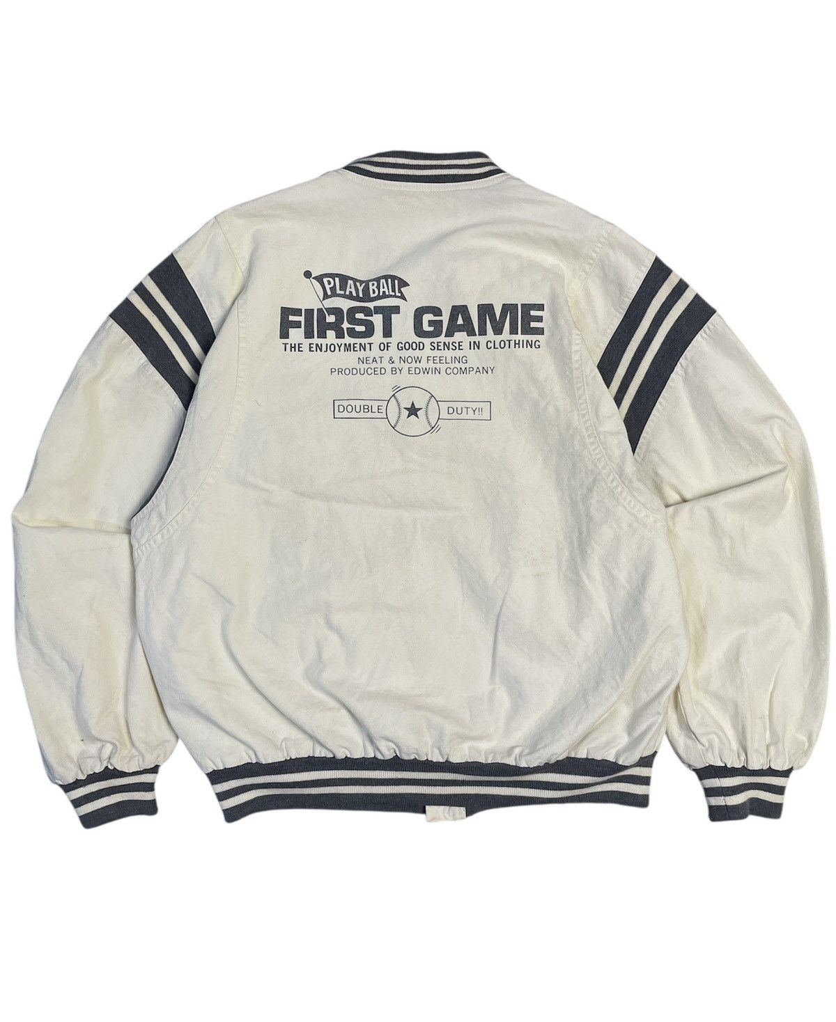 Japanese Brand Vintage Edwin Stuff “First Game” Baseball Varsity Jacket Size US M / EU 48-50 / 2 - 1 Thumbnail