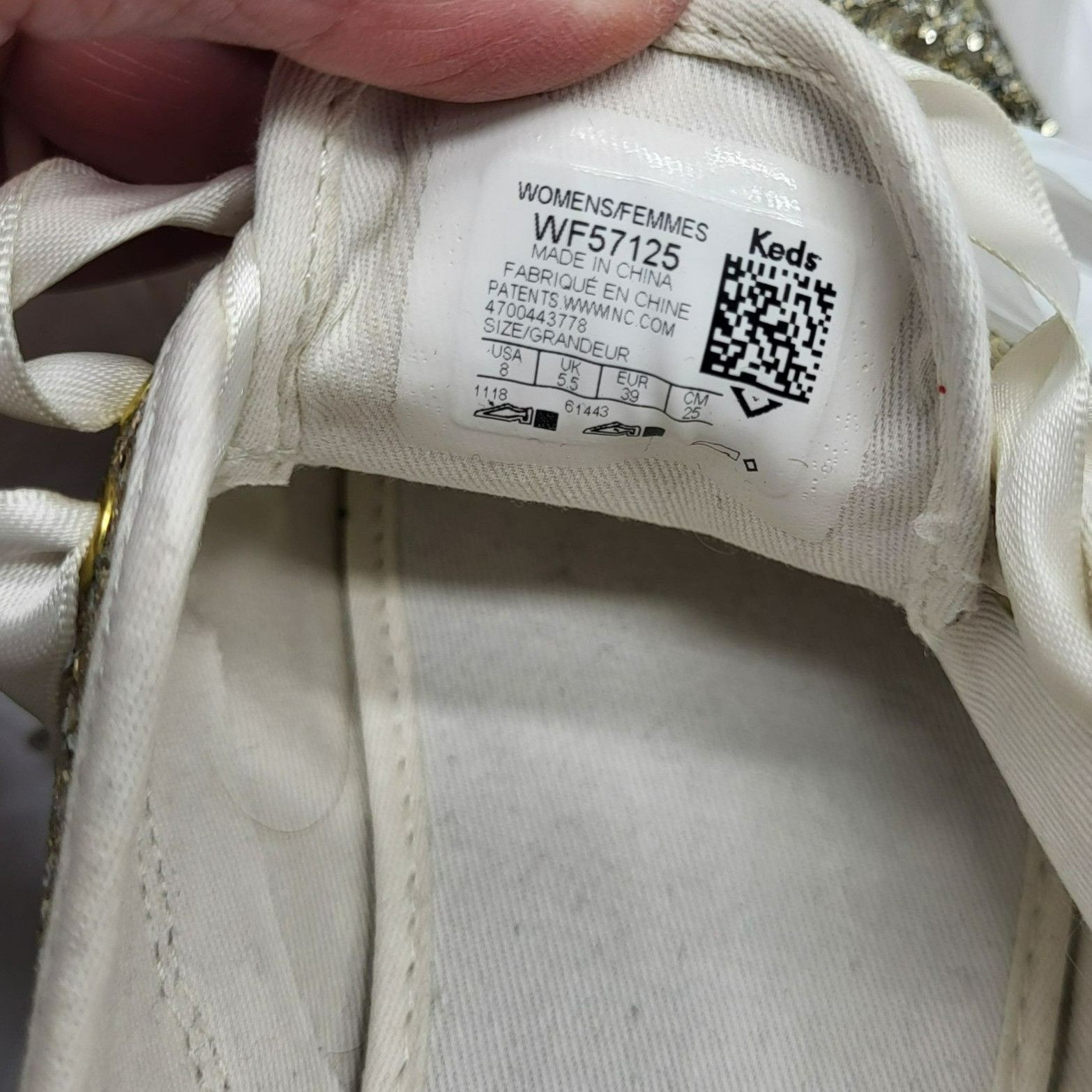 Keds Keds X Kate Spade Gold Glitter Sparkle White Sneakers Satin Size US 8 / IT 38 - 3 Thumbnail