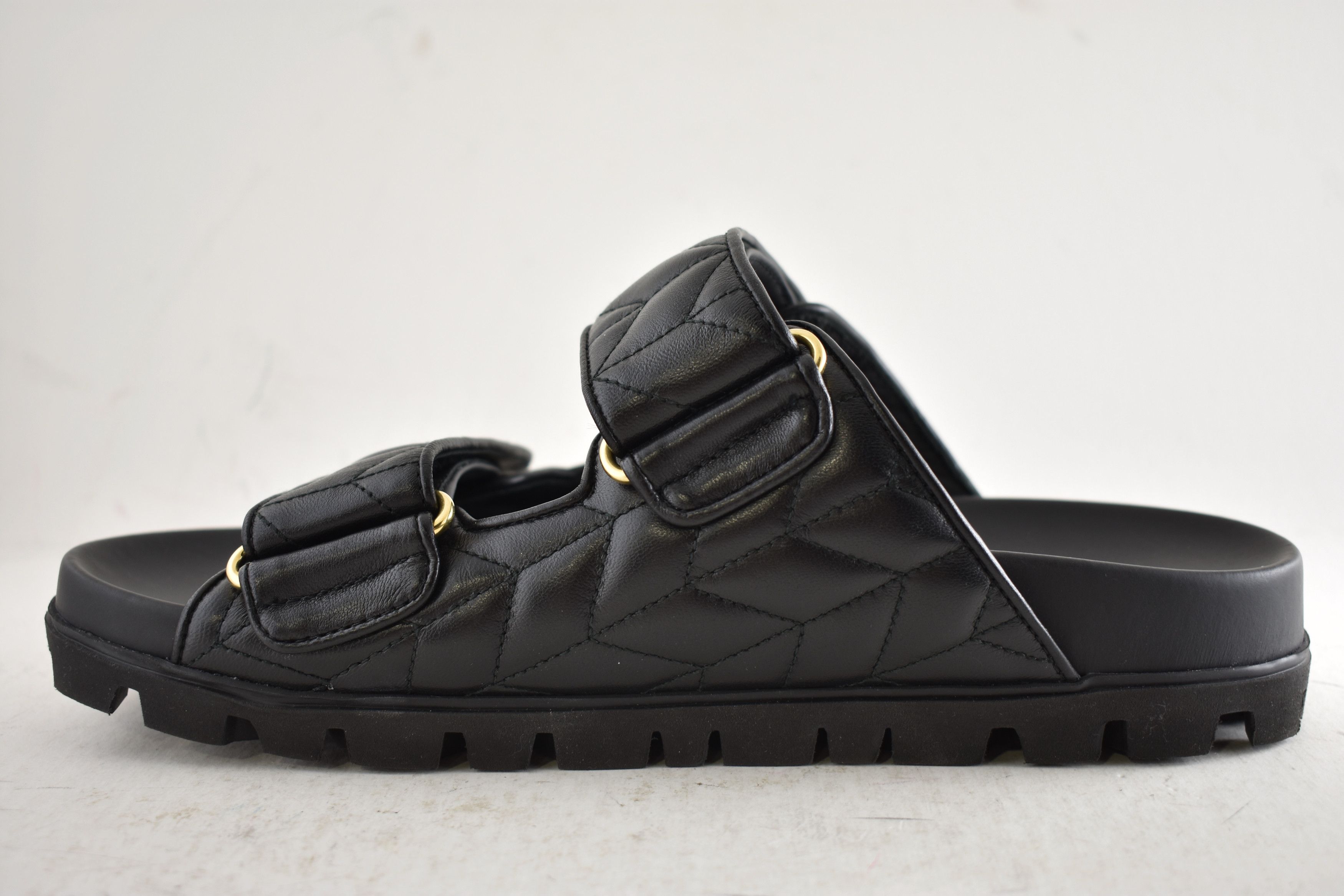 Miu Miu Miu Miu Matelasse Nappa Leather Logo Strap Slide Sandal 39 Size US 9 / IT 39 - 15 Thumbnail