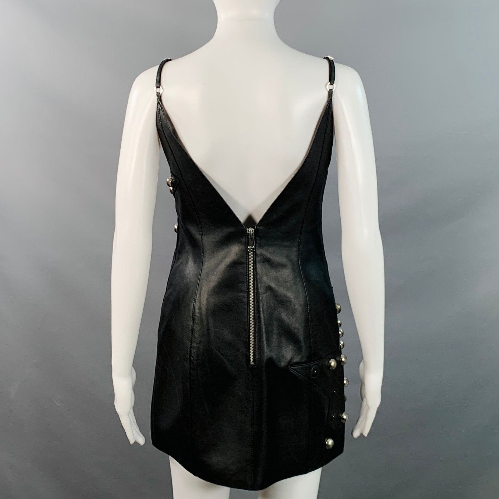 Area AREA Size S Black Silver Studded Bobble Stars Mini Dress Size XS / US 0-2 / IT 36-38 - 4 Thumbnail