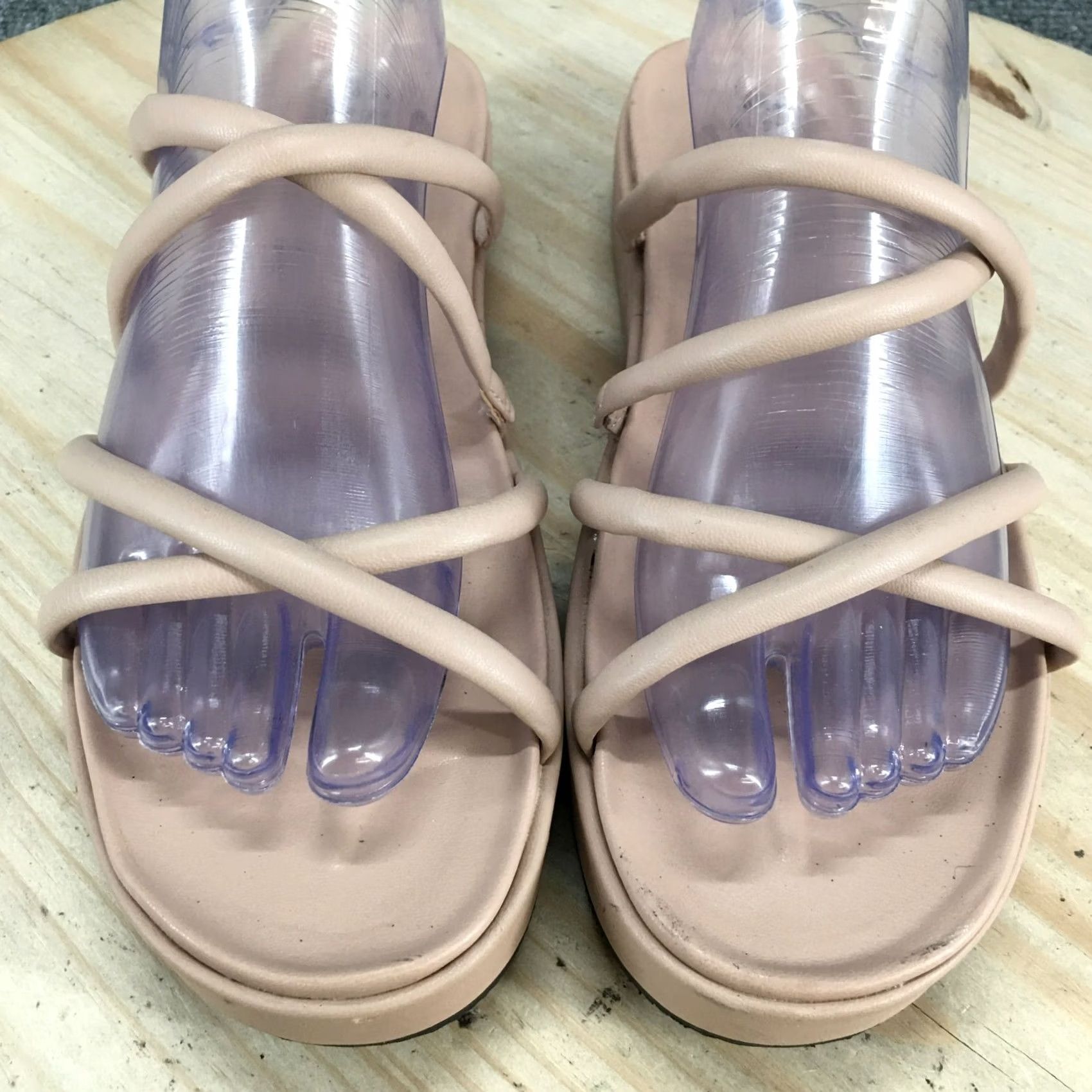 Vintage A New Day Sandals Womens 9 Dory Slides Pink Faux Leather Casual Open Toe Slip On Size US 9 / IT 39 - 5 Thumbnail