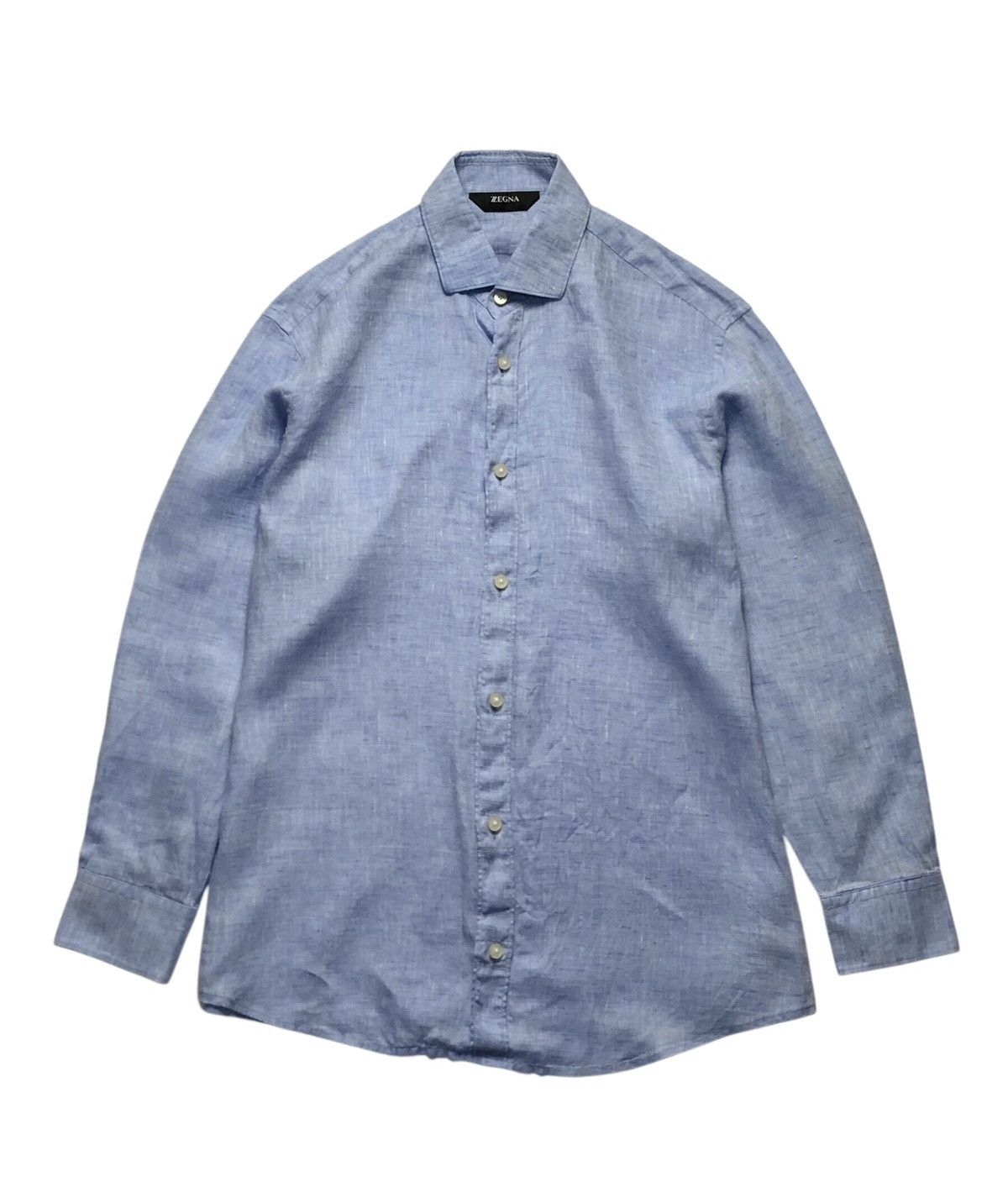 Z Zegna light blue linen shirt
