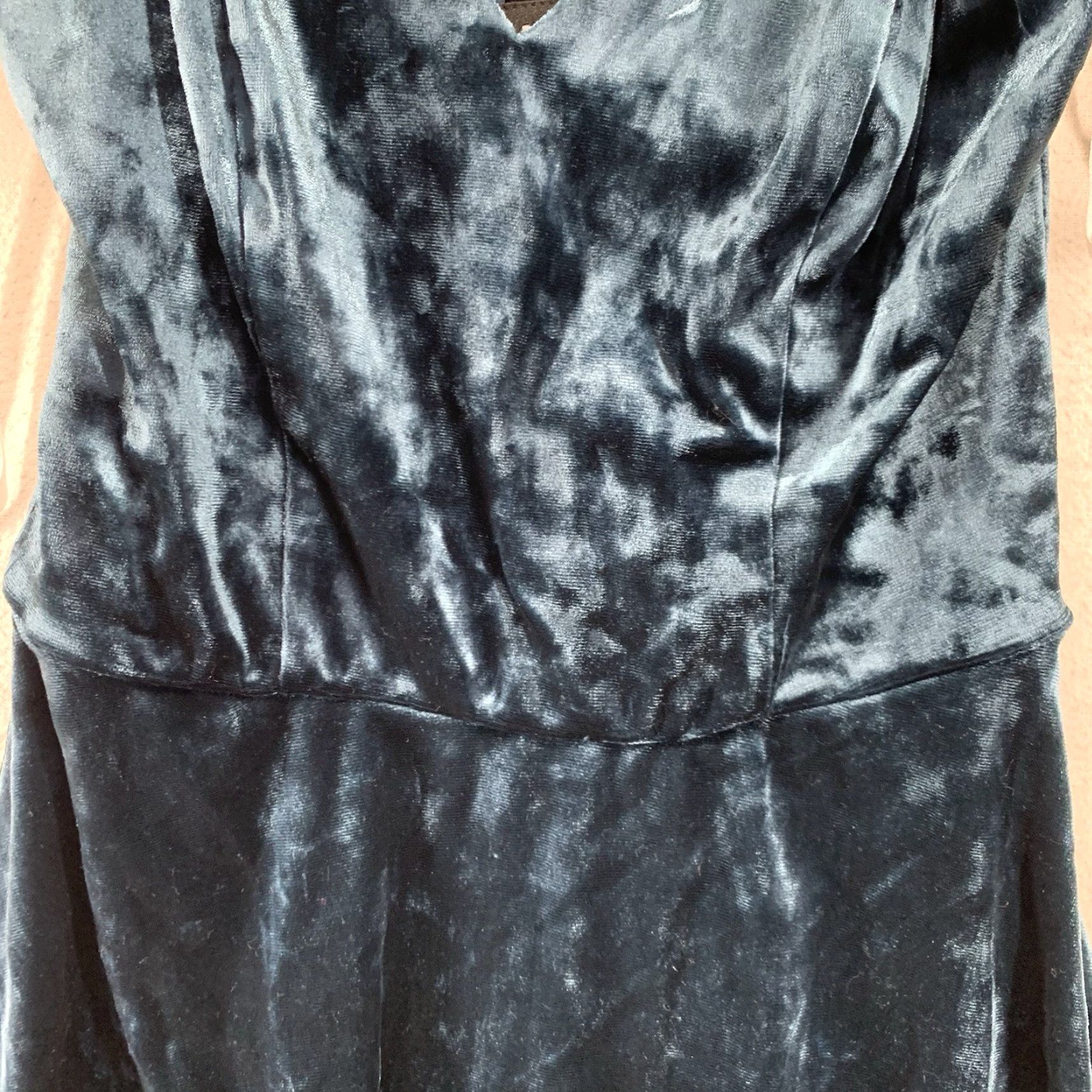 Vintage VINTAGE I.N. San Francisco Women Slip Dress 90's Velvet Dark Teal Y2K Small Stretch Size S / US 4 / IT 40 - 6 Thumbnail
