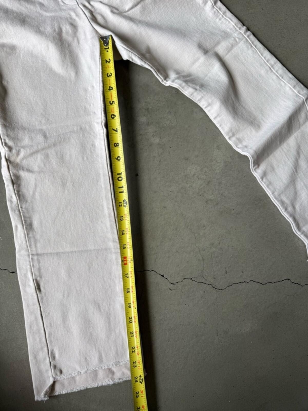 Mecca Mecca / Elastic Waist Straight Crop Raw Hem / Ivory Size 28" / US 6 / IT 42 - 8 Thumbnail