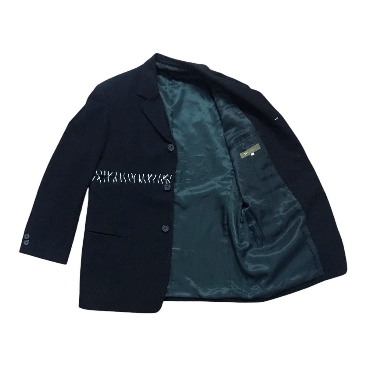 Yohji Yamamoto 90s Yohji Yamamoto Wool Black Blazer Size 44R - 4 Thumbnail