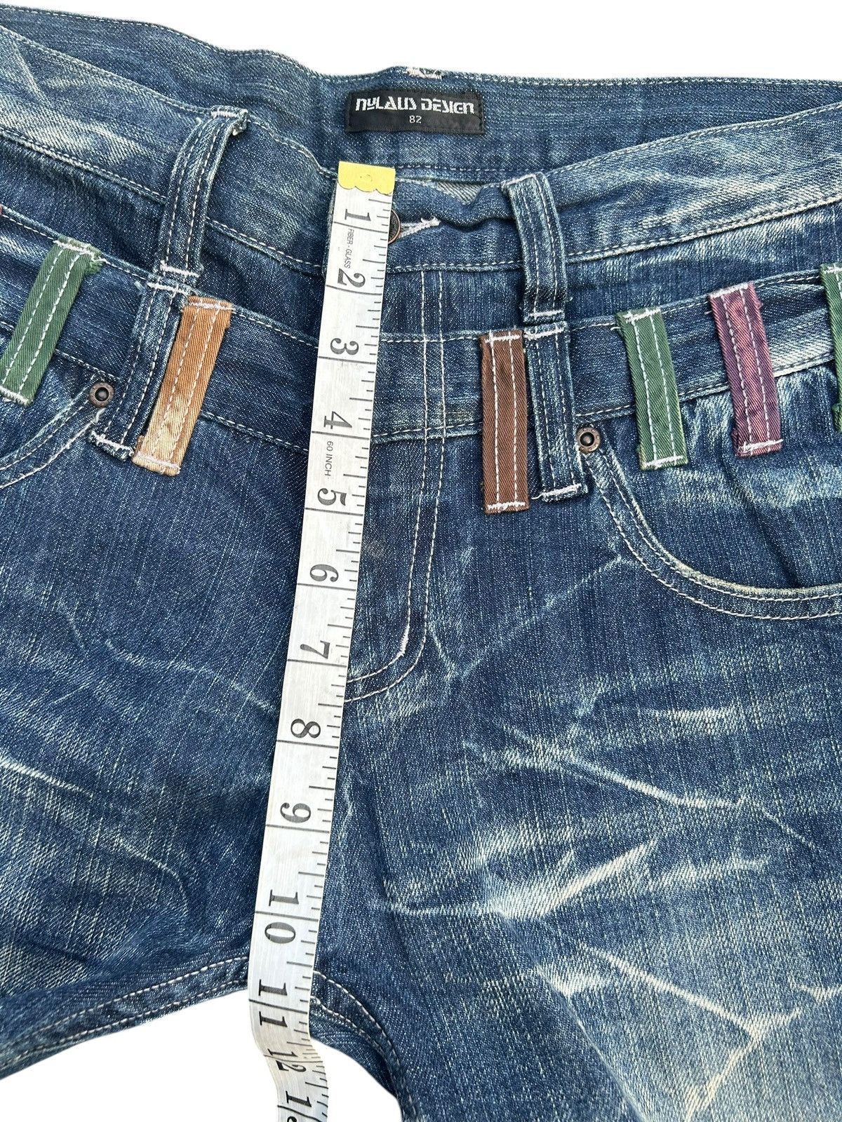 Kapital Nylaus Double Waist Distressed Denim Jeans Size US 31 - 17 Thumbnail