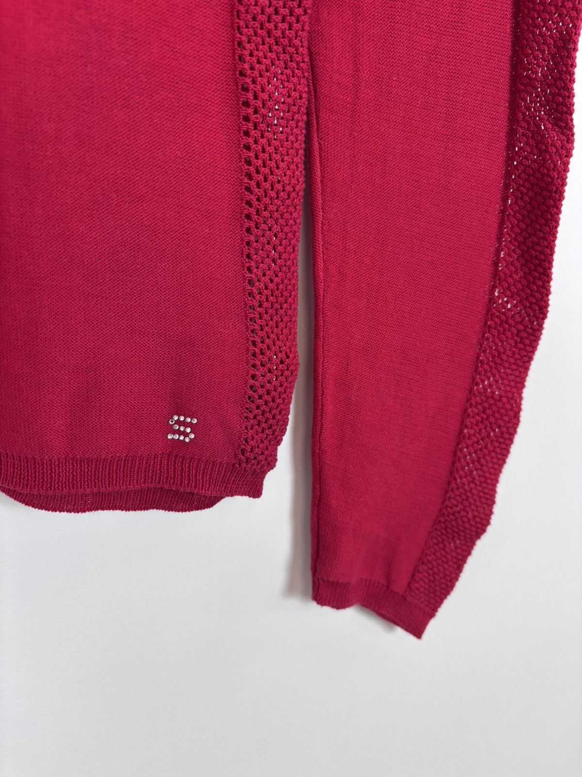 Sonia Rykiel Vintage Sonia Rykiel Women’s Red Mesh Knit Sweater Pullover Size S / US 4 / IT 40 - 6 Thumbnail