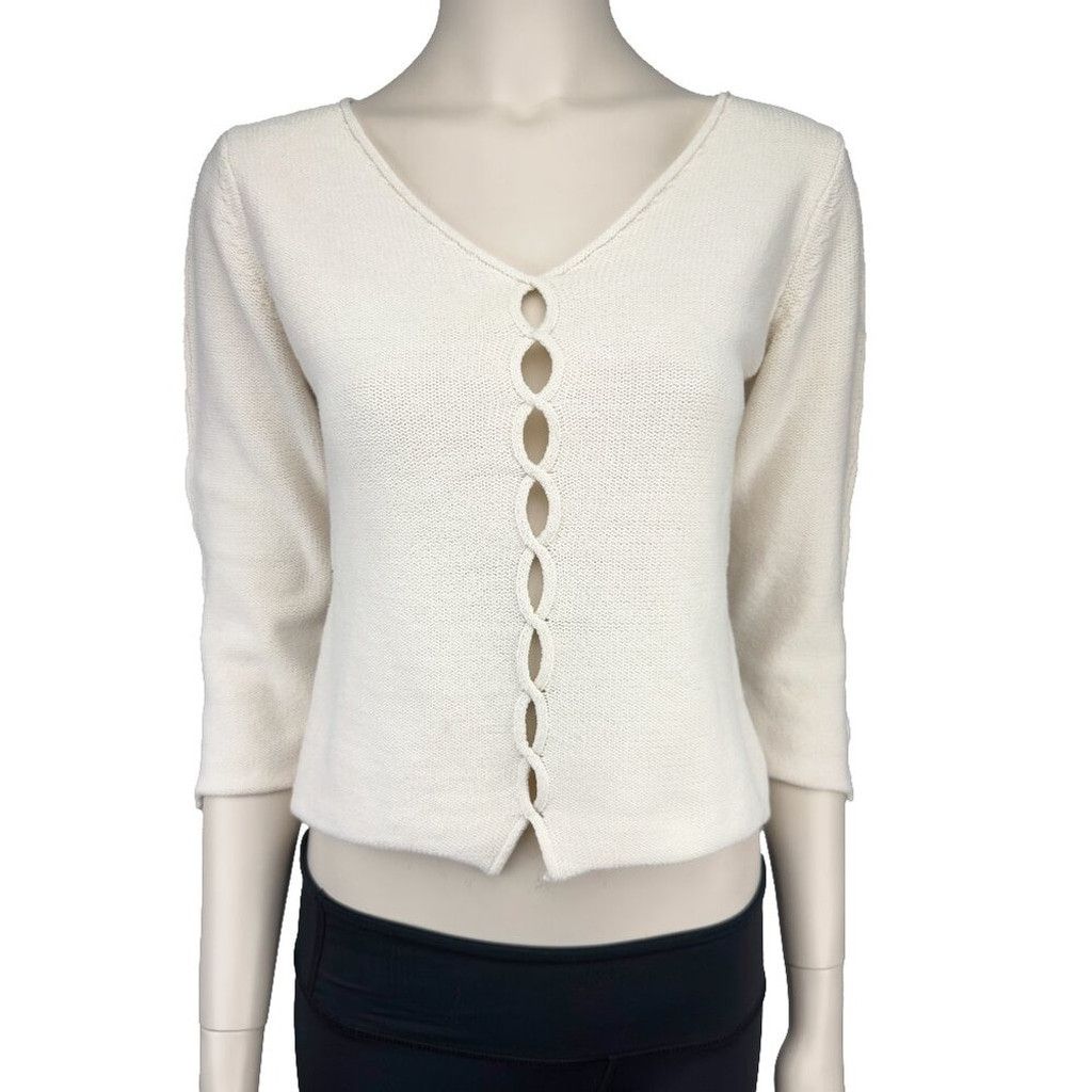 Other IN WEAR Boho Cream Knit Open design V-neck Minimalist sz M Size M / US 6-8 / IT 42-44 - 1 Thumbnail