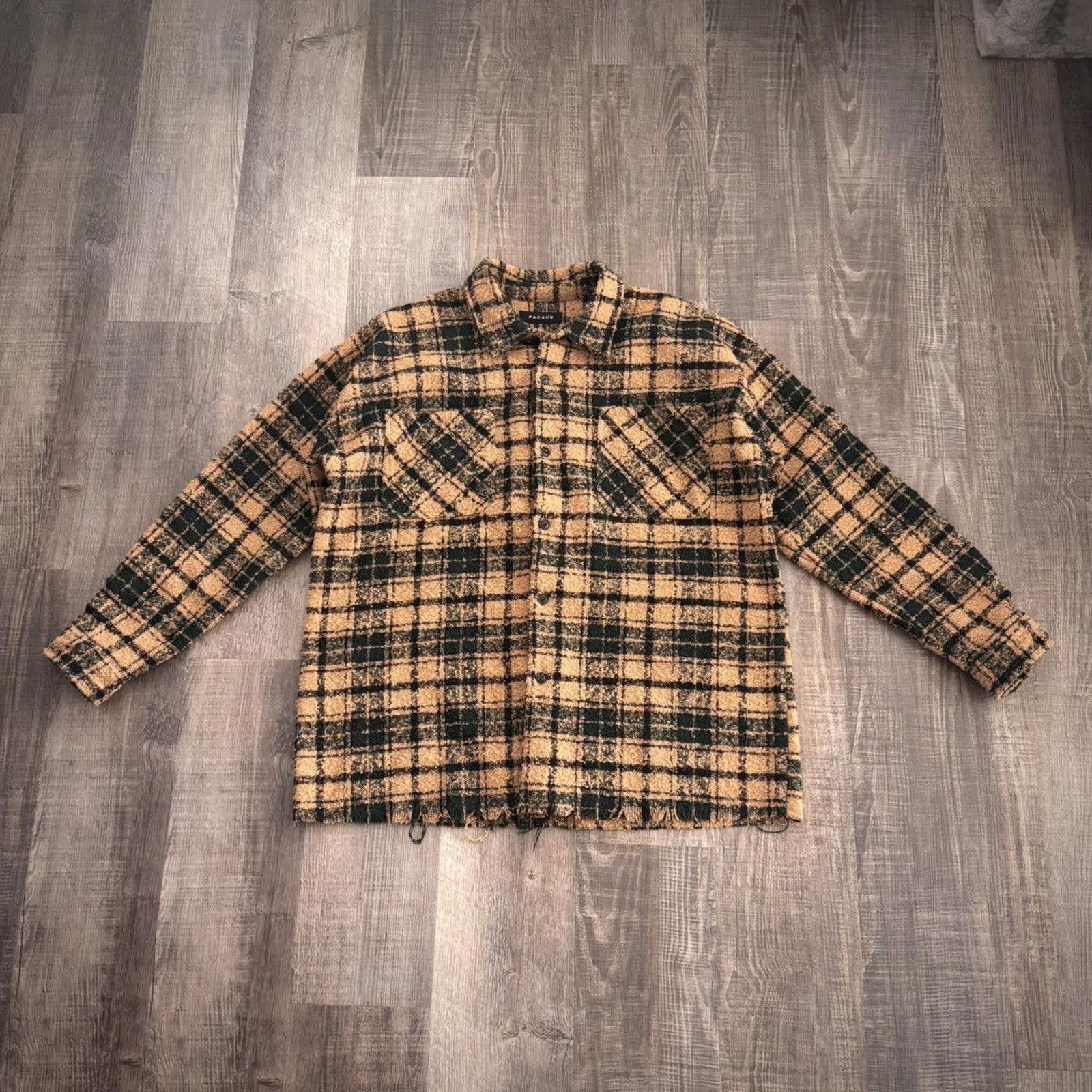 Pacsun PACSUN • Wooly Plaid Oversized Shacket (XL) Size US XL / EU 56 / 4 - 2 Thumbnail