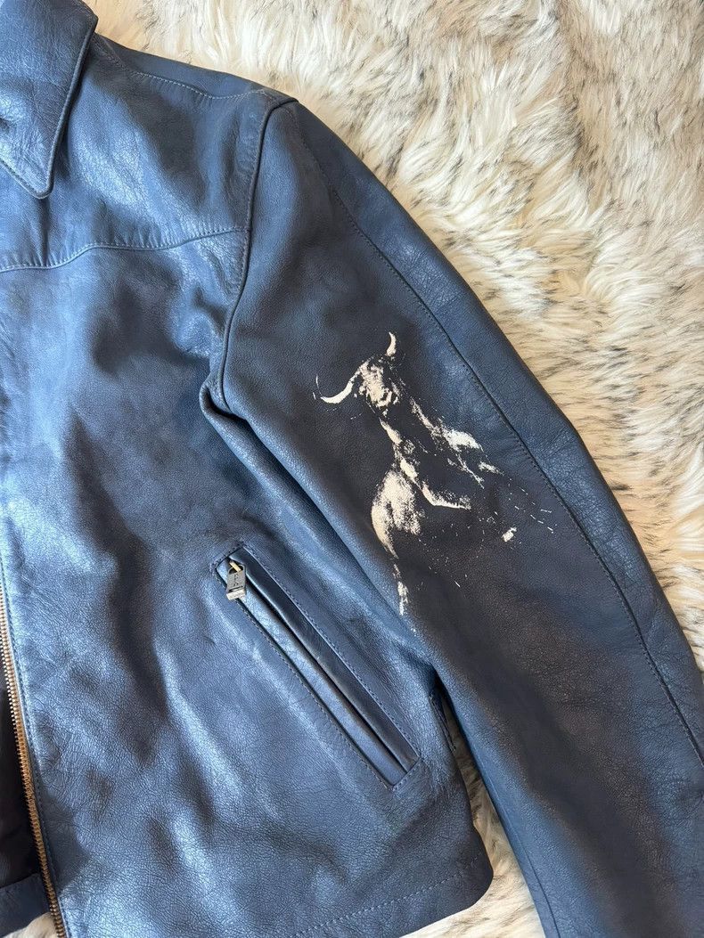 Enfants Riches Deprimes Blue Bull Leather Jacket for Men-2506 Size US L / EU 52-54 / 3 - 5 Thumbnail