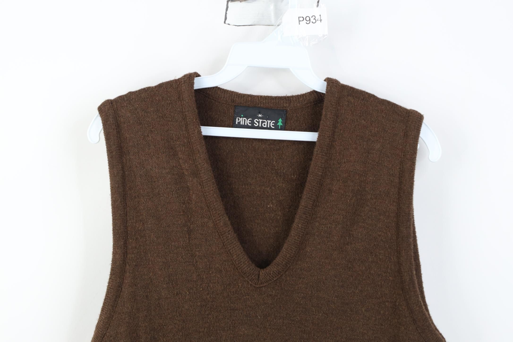 Vintage Vintage 70s Streetwear Knit V-Neck Sweater Vest Brown USA Size US M / EU 48-50 / 2 - 2 Thumbnail
