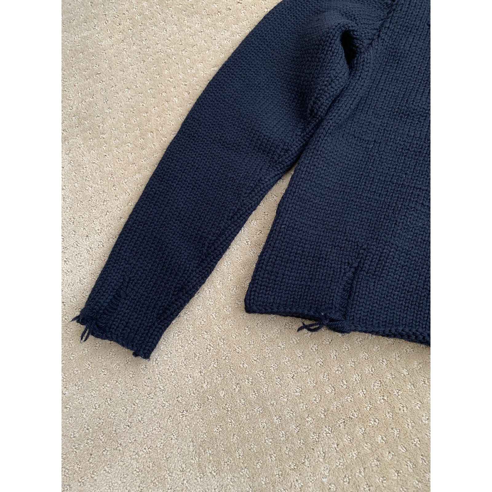 Rhude RHUDE Cropped Baggy Distressed Wool Sweater Hand Knitted Wol Size US S / EU 44-46 / 1 - 3 Thumbnail