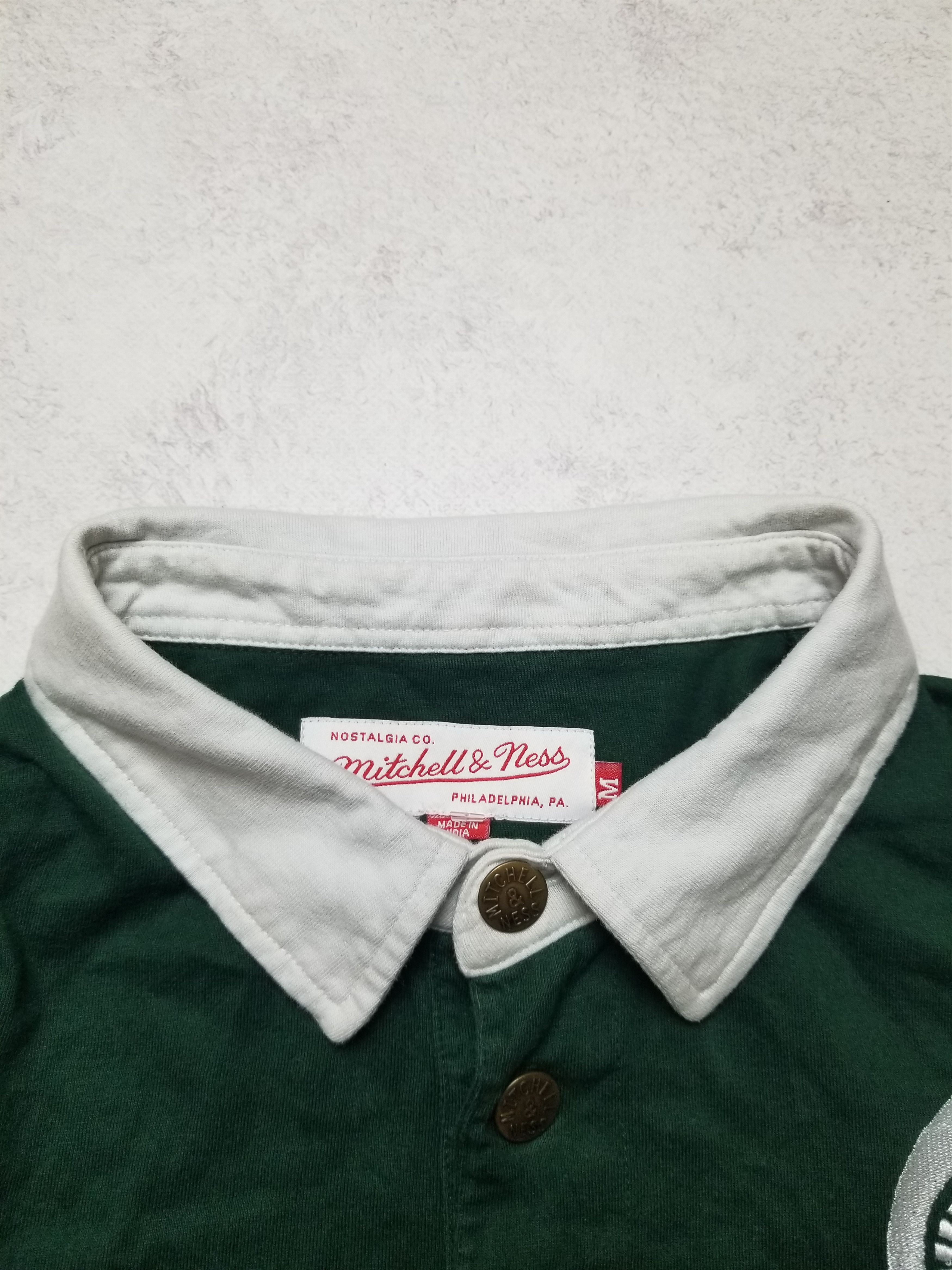 Mitchell & Ness Michigan Spartans Embroidered Rugby Long Sleeve Polo NCAA Size US M / EU 48-50 / 2 - 10 Thumbnail
