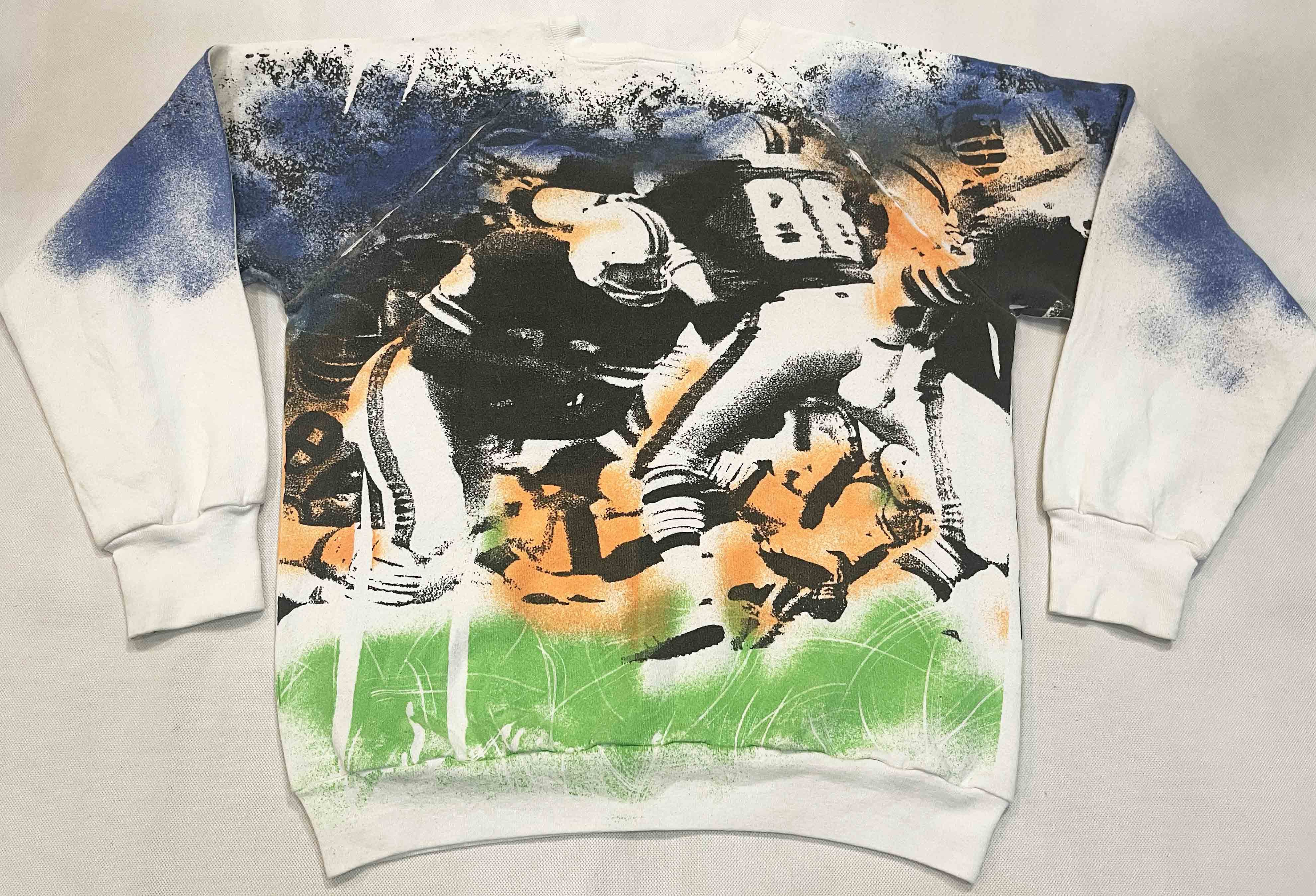 Fruit Of The Loom × Vintage Vintage Fruit of the Loom Football AOP Crewneck Sweatshirt Size US L / EU 52-54 / 3 - 4 Thumbnail
