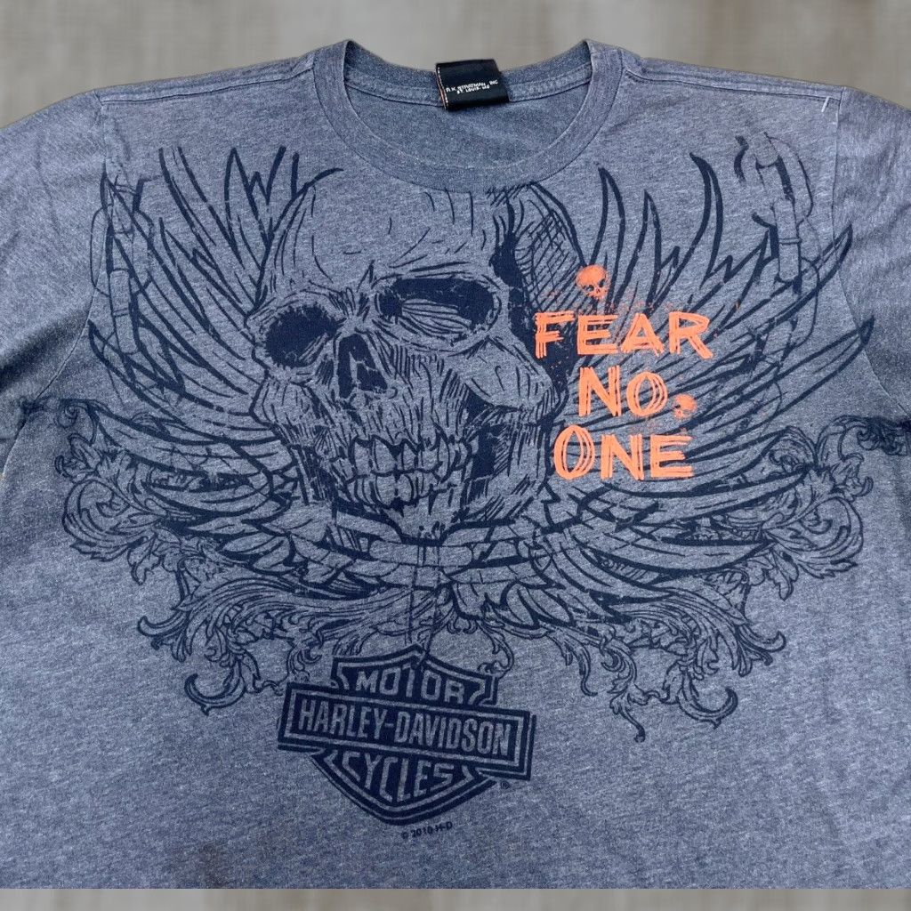 Harley Davidson Harley Davidson Shirt Men XL Gray Tee Biker Skull Wings MMA All Over Print Size US XL / EU 56 / 4 - 1 Thumbnail