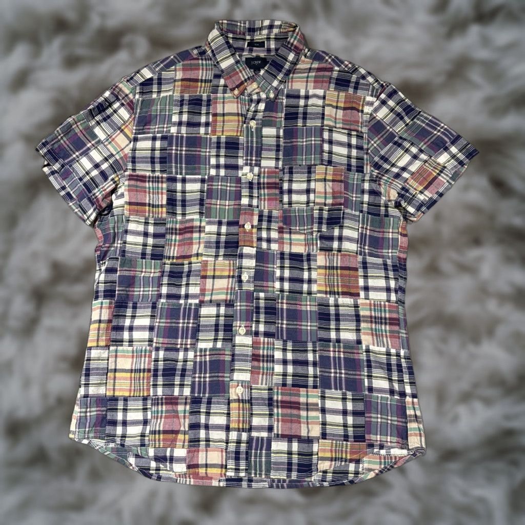 J.Crew J Crew Shirt Men Large Slim Fit Madras Plaid Patchwork Short Sleeve Button Down Multicolor Size US L / EU 52-54 / 3 - 1 Thumbnail
