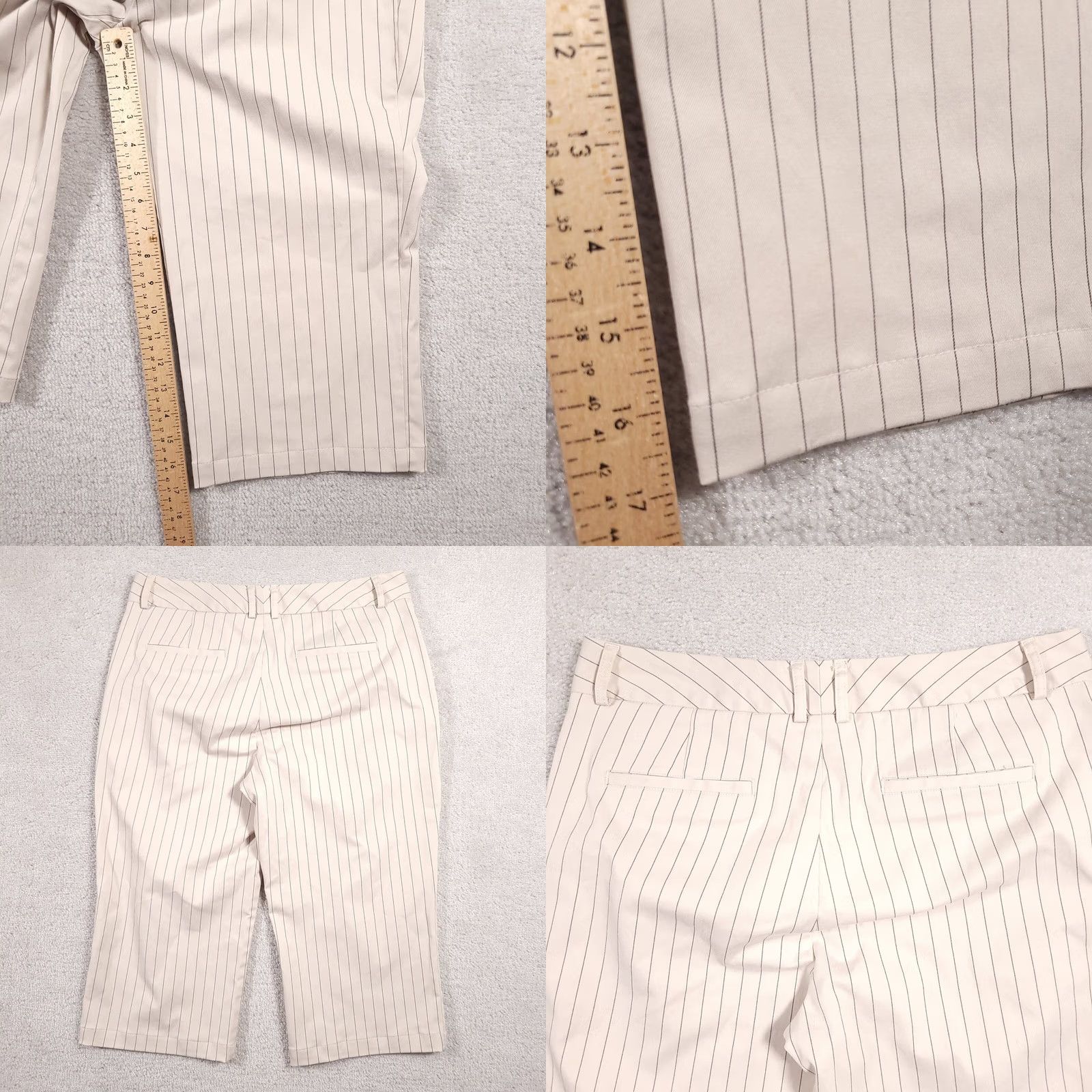 Dockers DOCKERS Capri Nouveau Fit Pants Women's 10 Tan Black Pinstripe Stretch Crop Size 32" / US 10 / IT 46 - 8 Thumbnail
