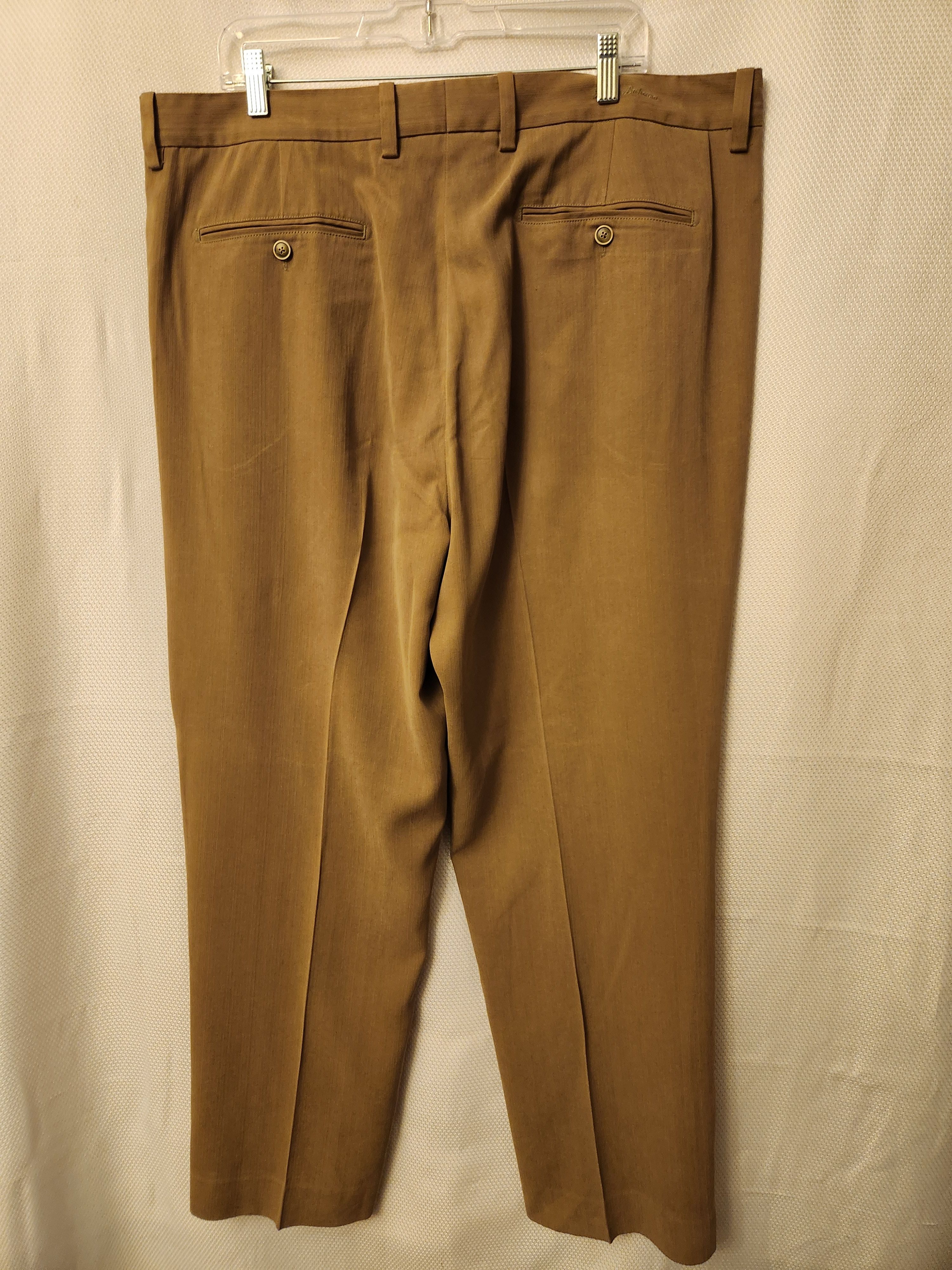 Tommy Bahama Men's Silk/Rayon Tan Pleated Front Pants. Size US 40 / EU 56 - 2 Thumbnail