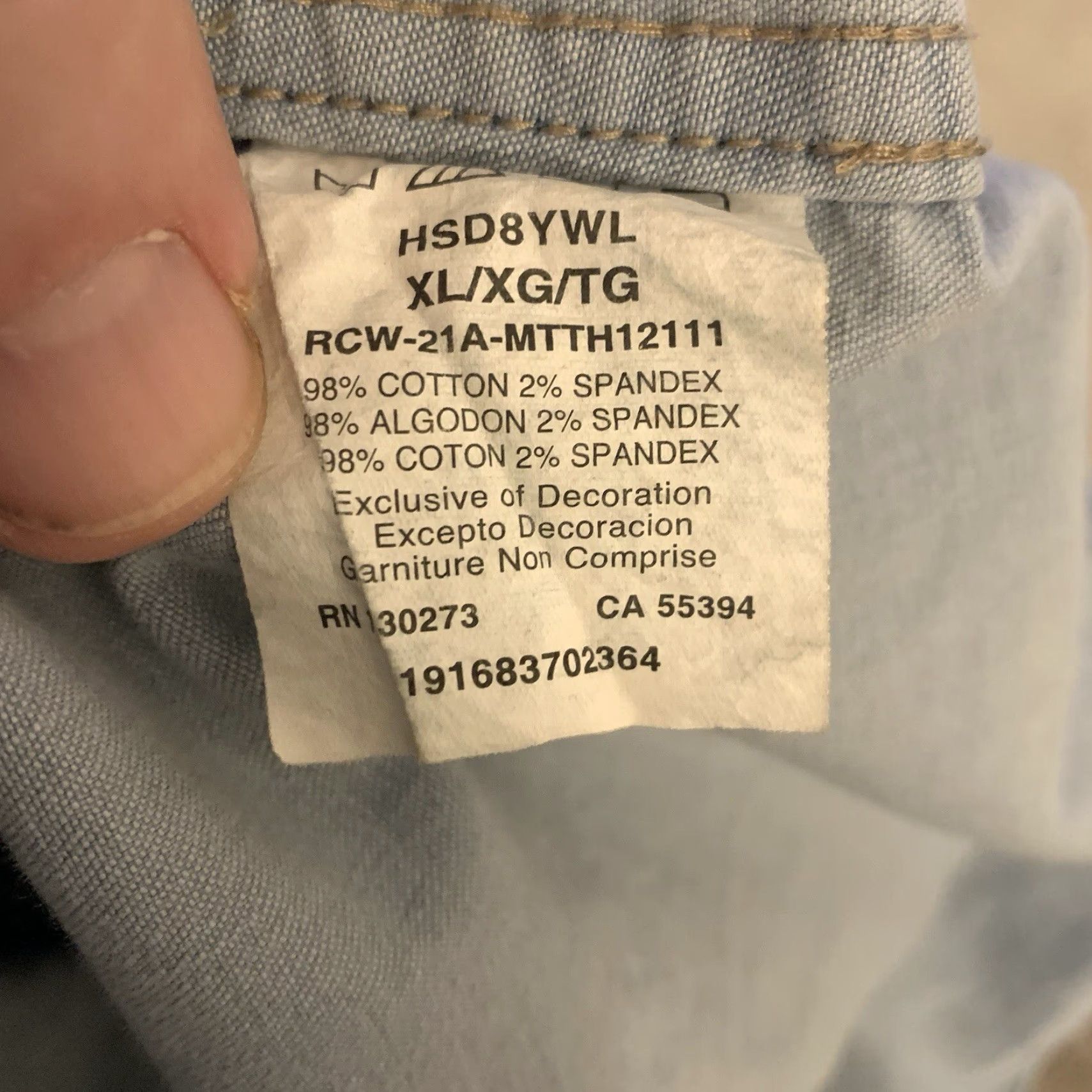 Wrangler Wrangler Shirt Mens XL Denim Short Sleeve Light Blue Pockets Button-Up Western Workwear Casual Everyday Size US XL / EU 56 / 4 - 6 Thumbnail