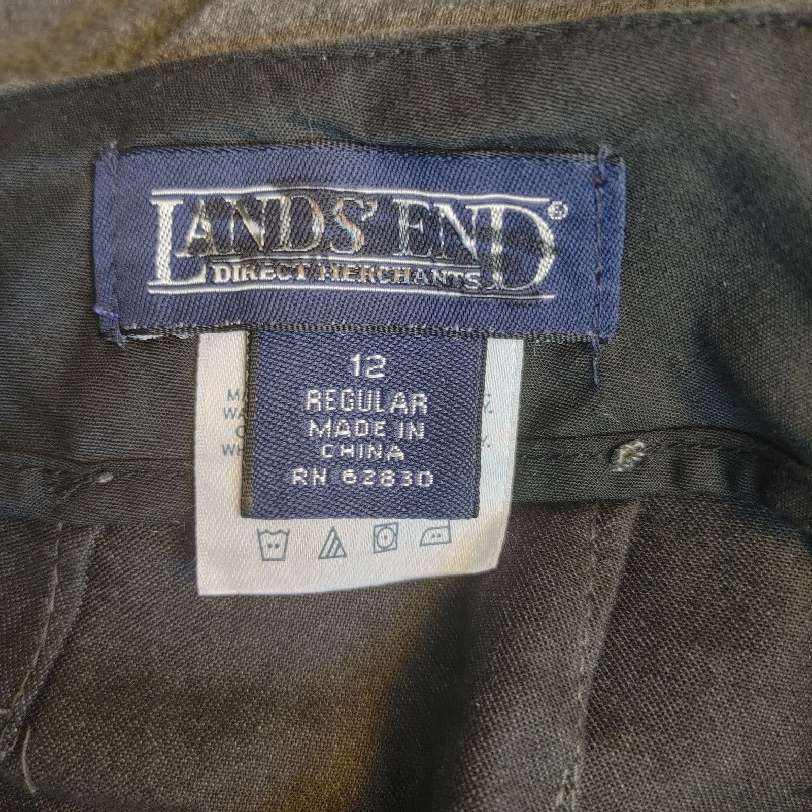Other Land's End Women's 12R Gray Straight Leg Khaki Dress Pants Size 34" / US 12 / IT 48 - 4 Thumbnail