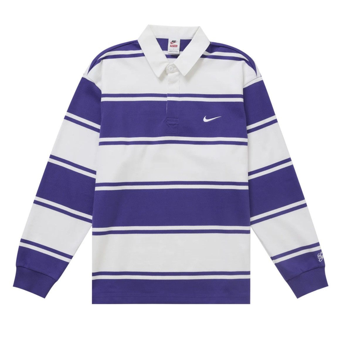 Supreme Supreme x Nike SS25 Stripe Rugby Purple Sz XXL NWT | Grailed