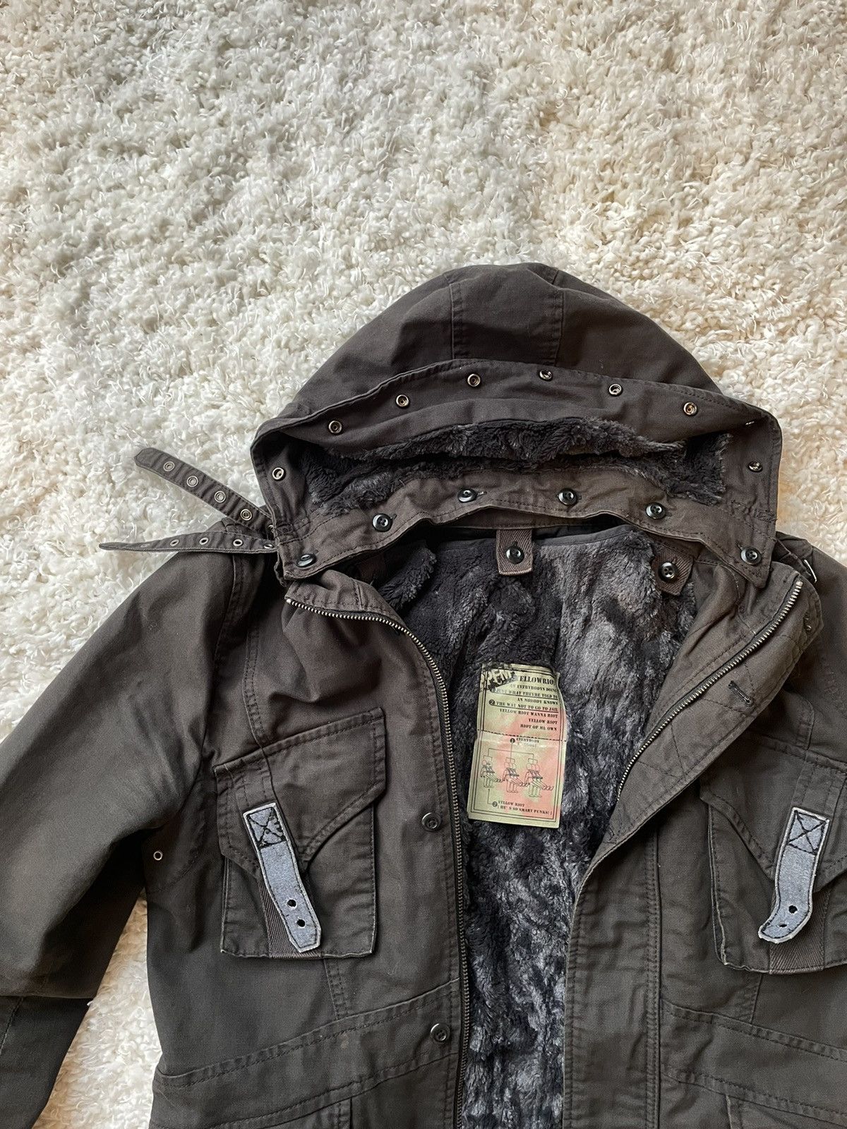 PPFM PPFM FUR DOWN COAT MILITARY JACKET | Grailed