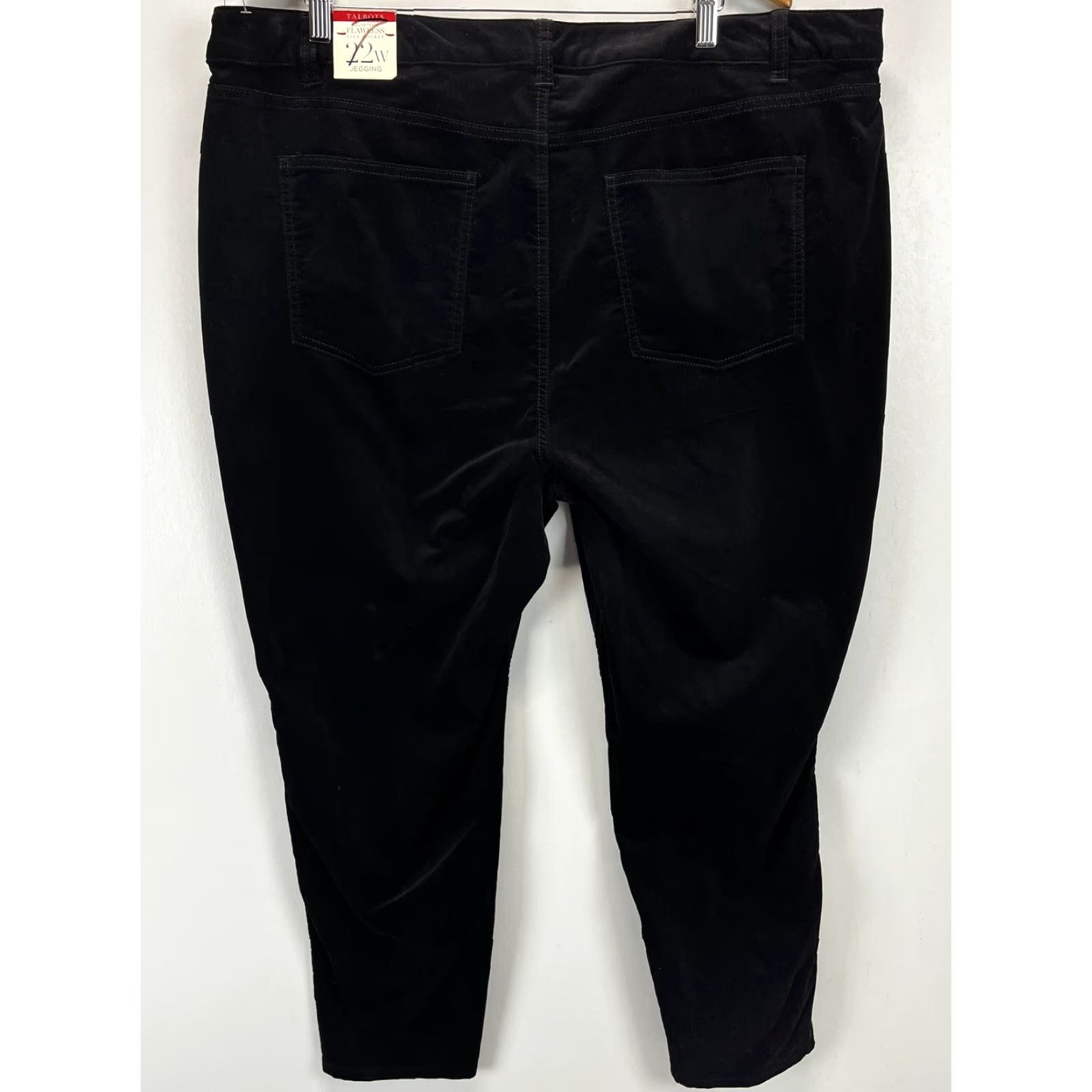 Talbots Talbots Flawless Velveteen 5 Pocket Jegging Pants 22W Plus Black Womens NEW! Pockets Cotton Blend Jeans Style Skinny Plus 22W Women Pants Size 40" / US 18 - 3 Thumbnail