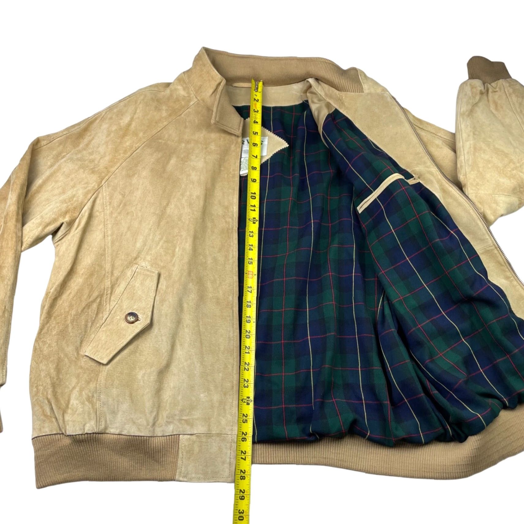 Orvis VINTAGE Orvis Bomber Jacket Beige XL Men’s Full Zip Plaid Liner 100% Suede Leather Size US XL / EU 56 / 4 - 6 Thumbnail