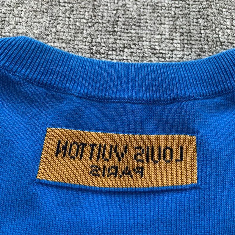 Louis Vuitton Louis Vuitton Blue slogan logo short sleeve Size US XXL / EU 58 / 5 - 4 Thumbnail