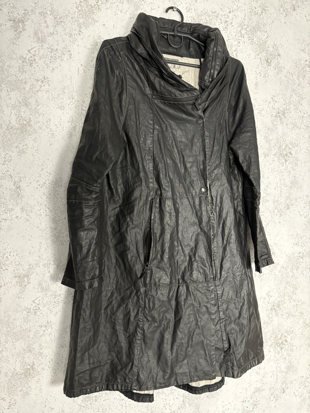 Annette Gortz Annette Görtz Archive Hooded Linen Blend Coat Vintage 2000s Size XS / US 0-2 / IT 36-38 - 3 Thumbnail