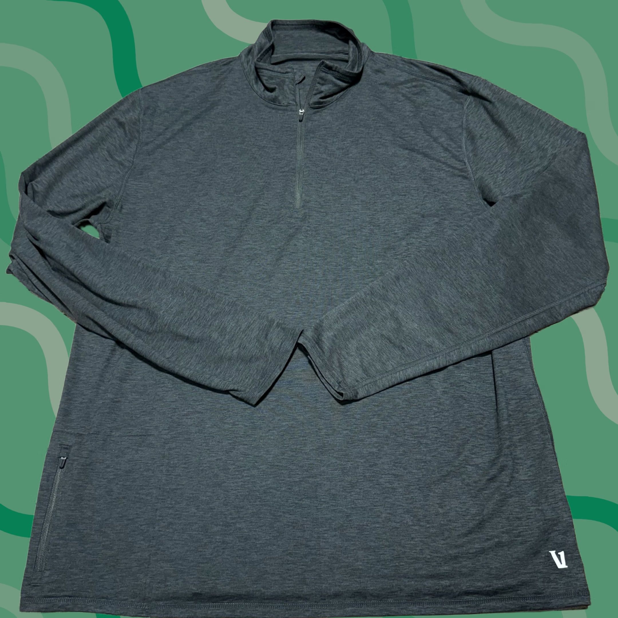 Vuori Vuori Shirt Mens XL Gray Ease Performance 1/2 Zip Pullover Golf Activewear Casual Moderate Weight Size US XL / EU 56 / 4 - 1 Thumbnail